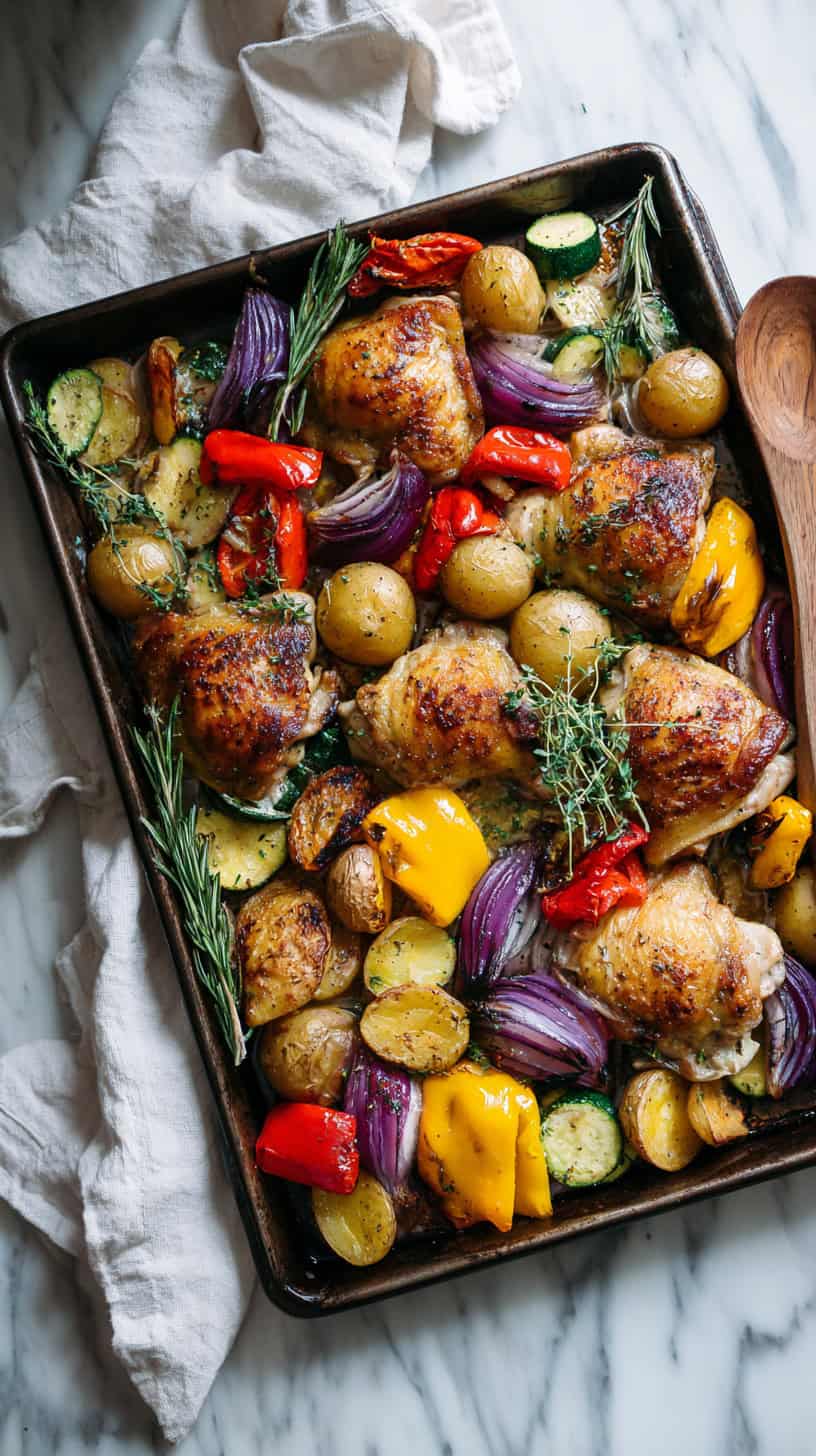 10 Easy Dinner Party Menus That Don't Stress You Out 24 Sheet Pan Chicken and Veggies
