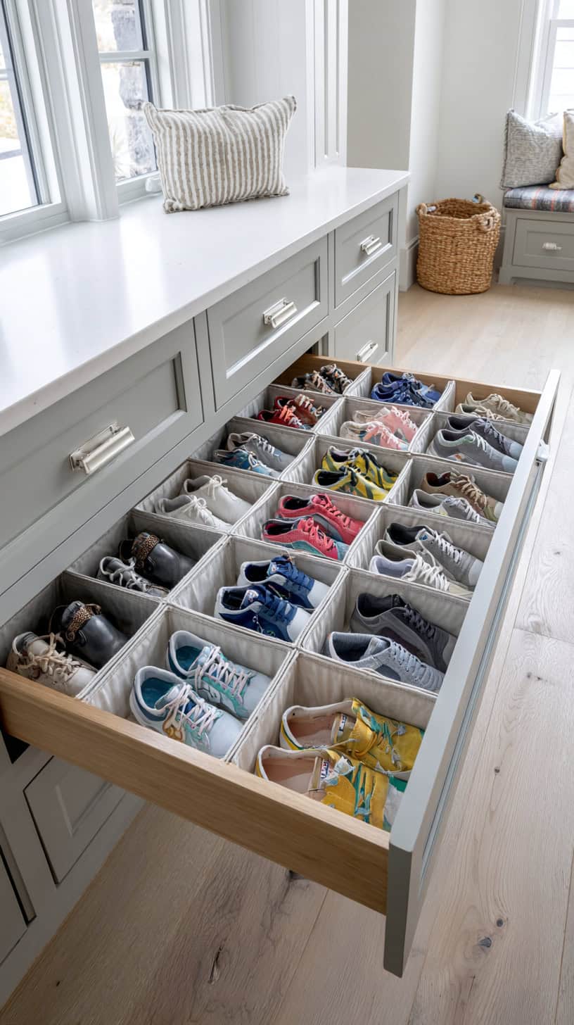 20 Mudroom Ideas to Organize Boots and Coats 90 Shoe Drawer Inserts
