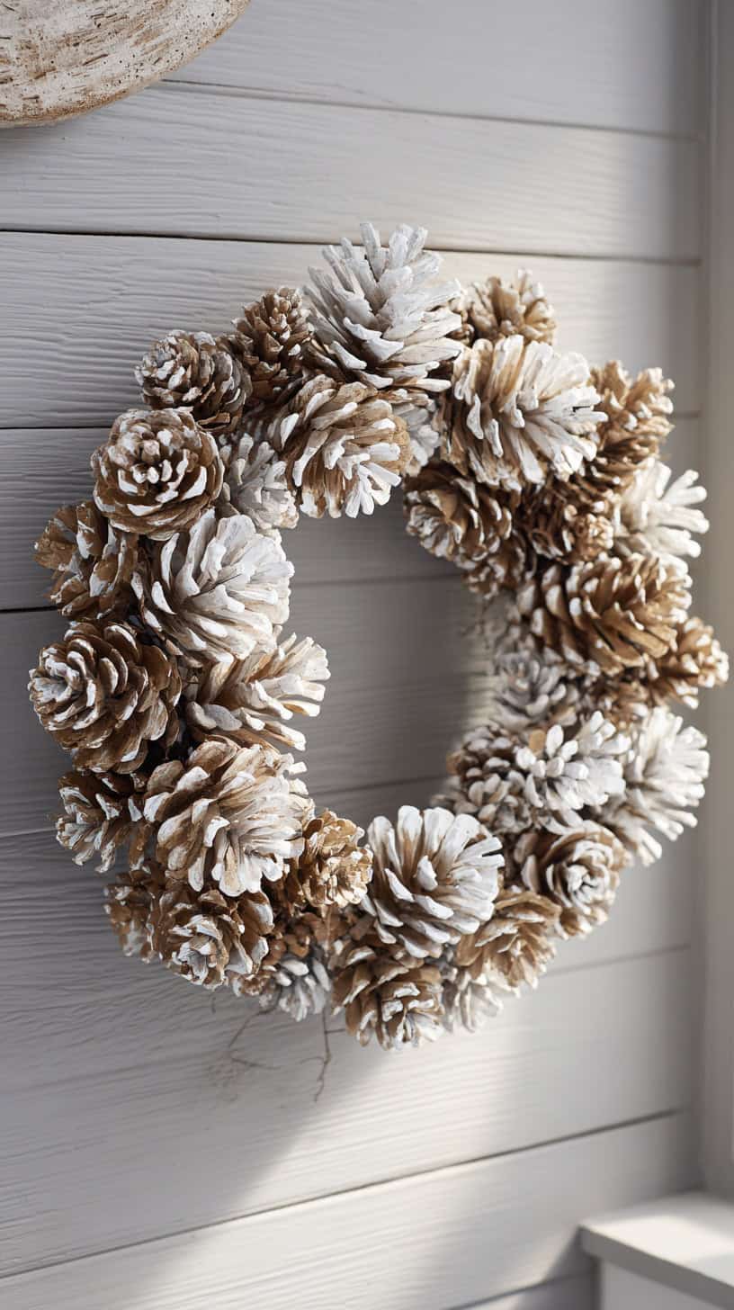 20 Winter Wreath Ideas That Aren't Christmas Themed 90 Snowflake Pine Cone Wreath
