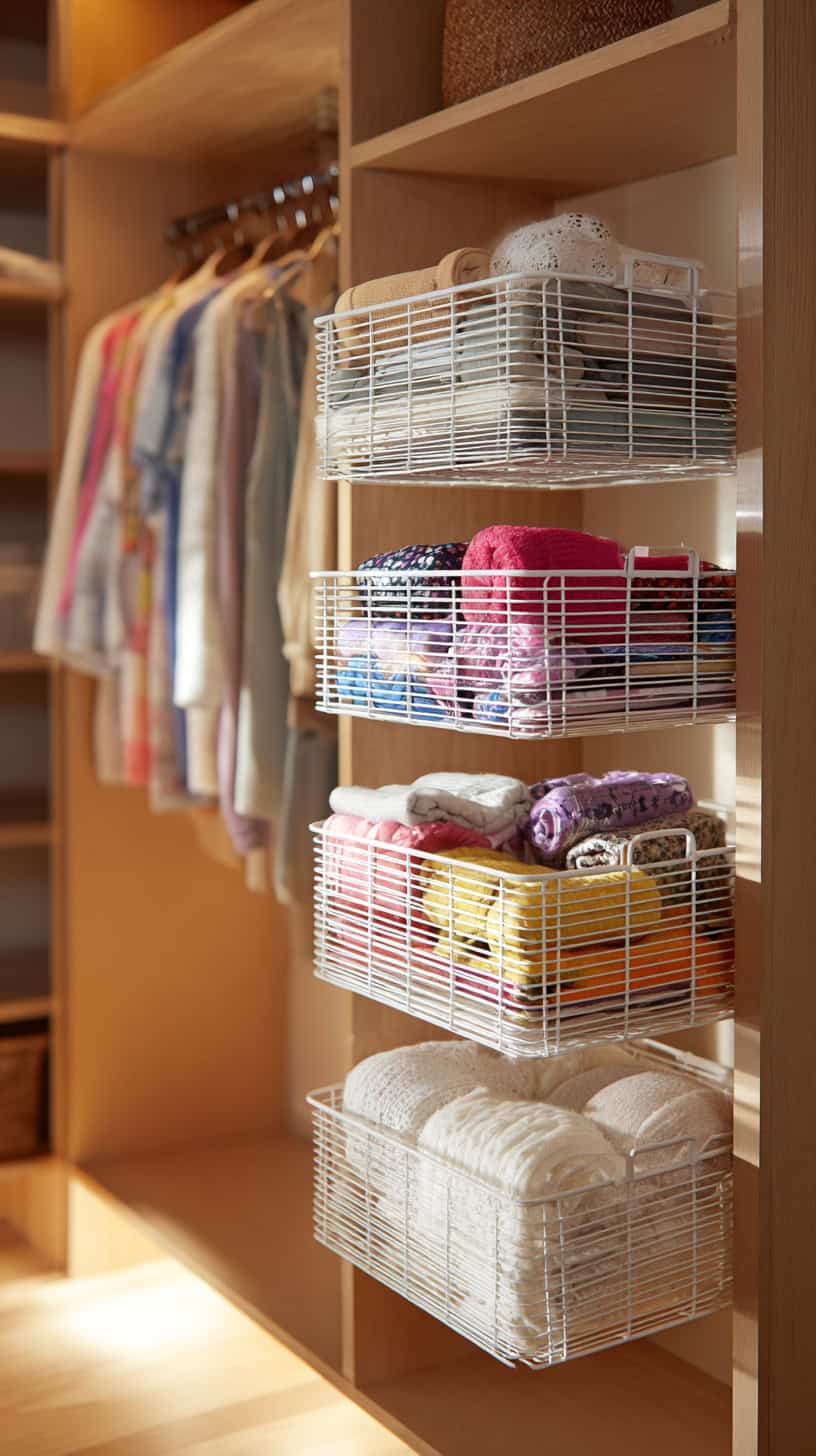 20 Small Closet Organization Ideas to Maximize Space 88 Stackable Baskets for Daily Items
