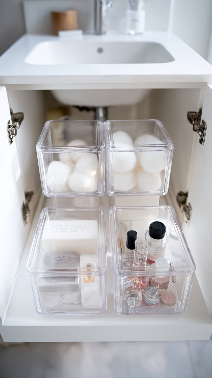 20 Bathroom Storage Solutions for Tiny Spaces 109 Stackable Under-Sink Bins