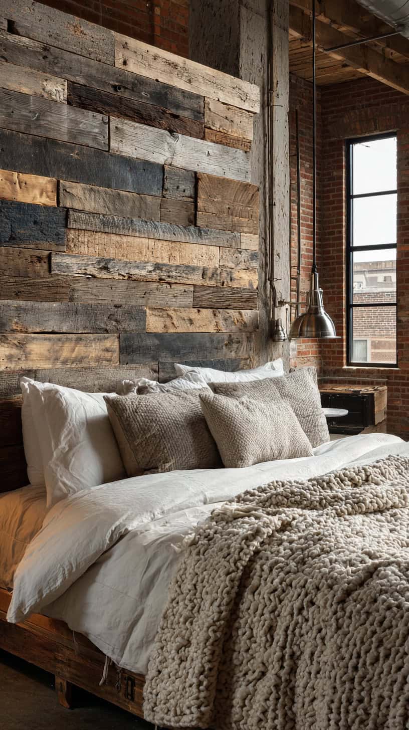 20 DIY Headboard Ideas to Upgrade Your Bedroom 88 Stacked Wood Pallet Headboard