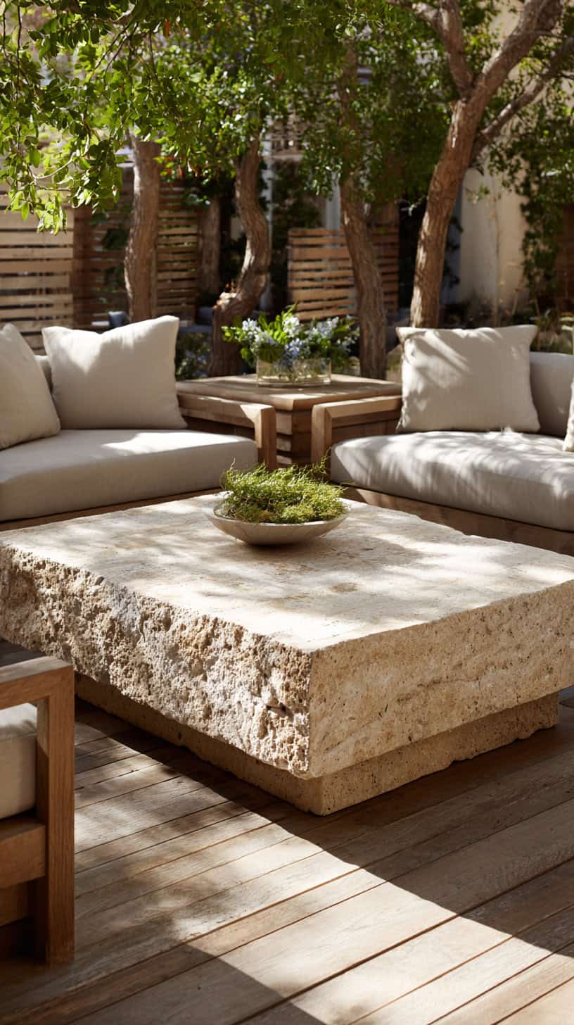 20 Patio Furniture Layouts to Start Planning for Spring 92 Stone Coffee Table Setup