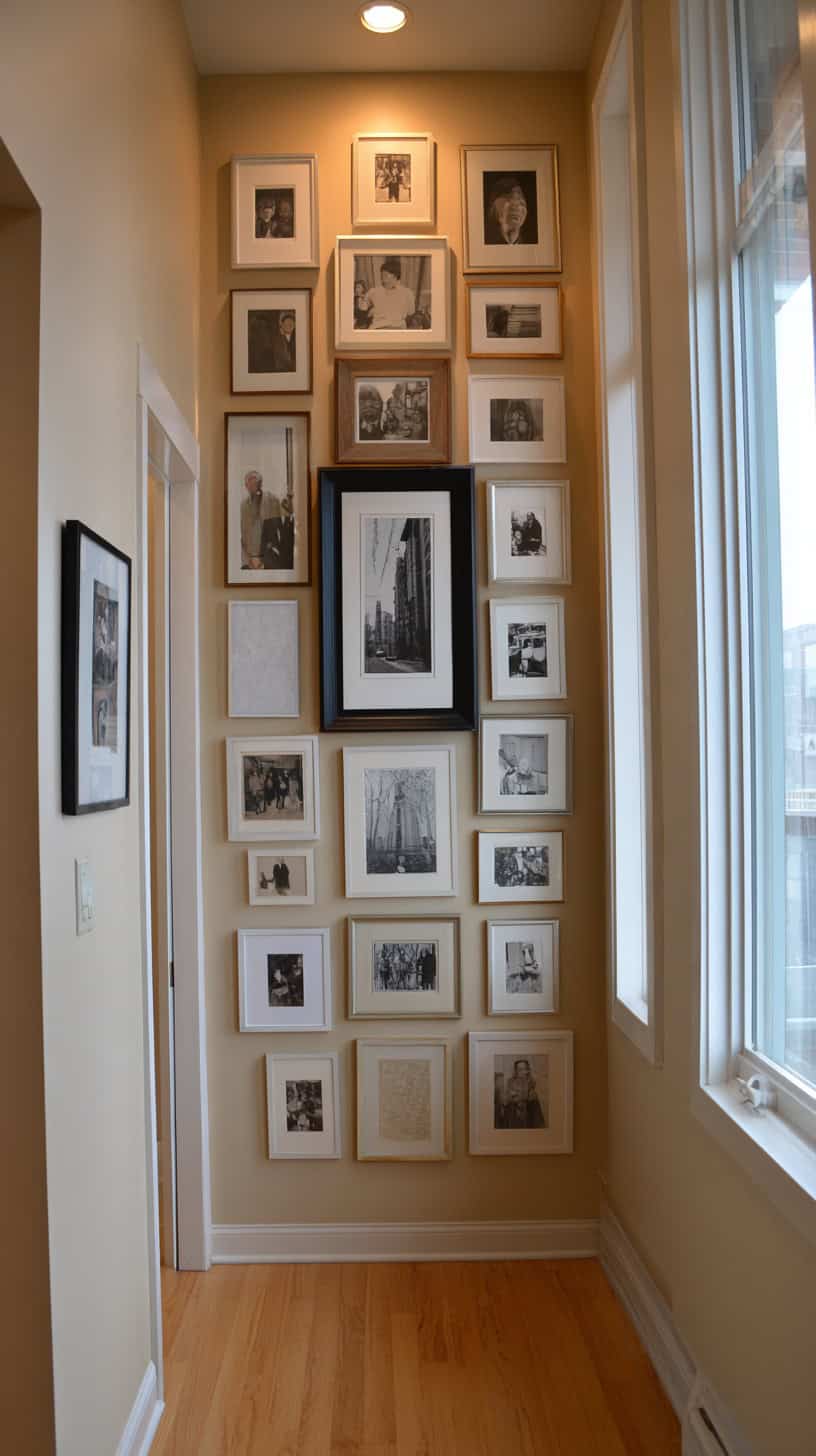 18 Creative Ways to Display Family Photos on Your Walls 76 Vertical Narrow Wall Collage