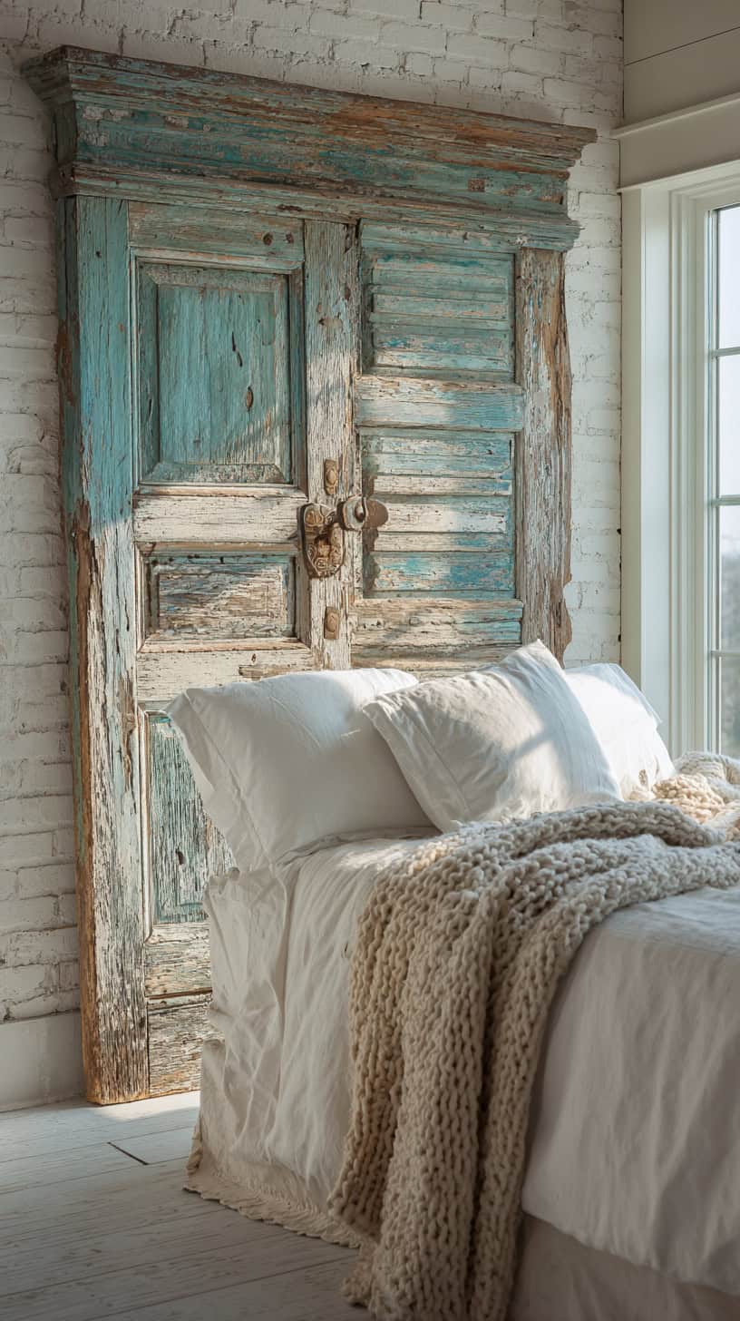 20 DIY Headboard Ideas to Upgrade Your Bedroom 84 Vintage Door Rustic Headboard