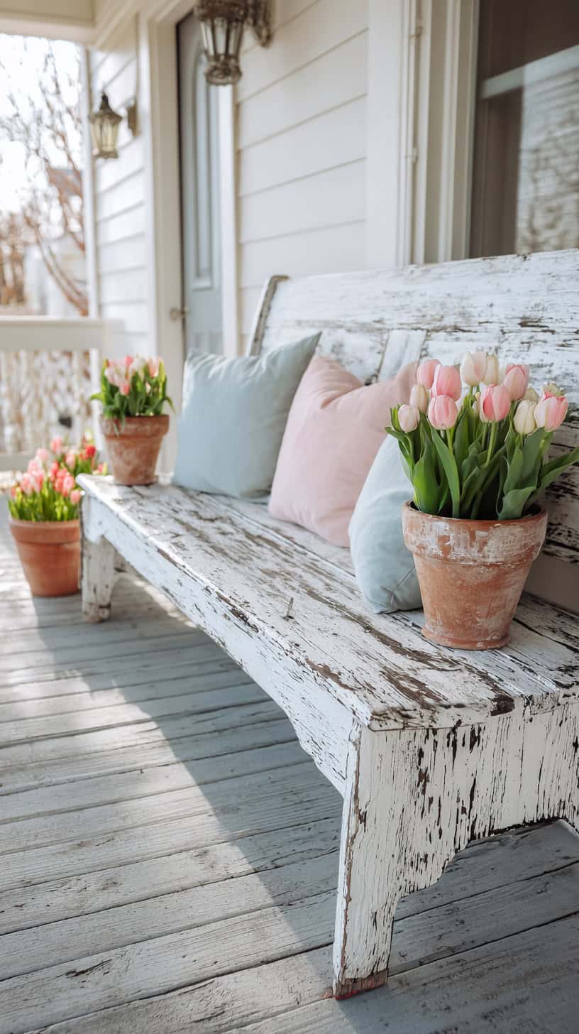 Weathered Farmhouse Bench