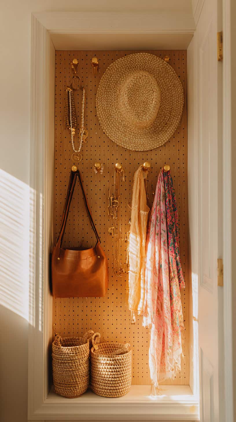 20 Small Closet Organization Ideas to Maximize Space 114 Wooden Pegboards for Small Items