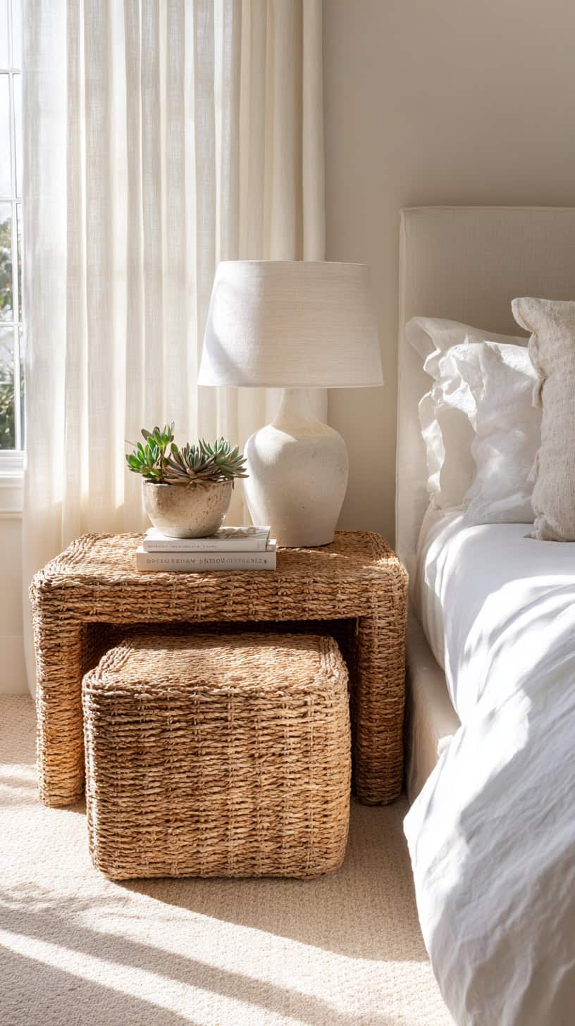 Woven Nightstand Pair