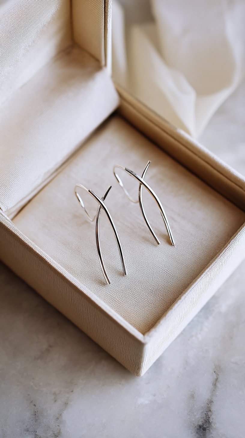 Arched Bar Drop Earrings