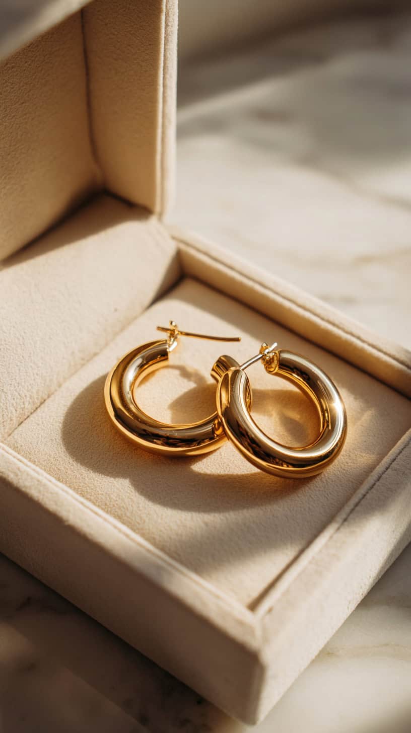 Chunky Gold Hoop Earrings