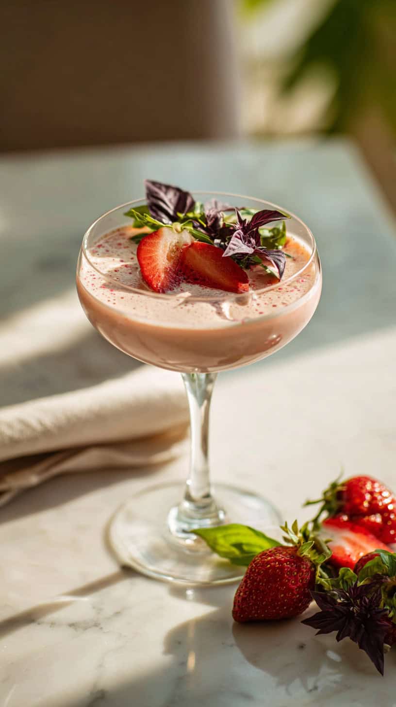 Creamy Strawberry Basil Smash