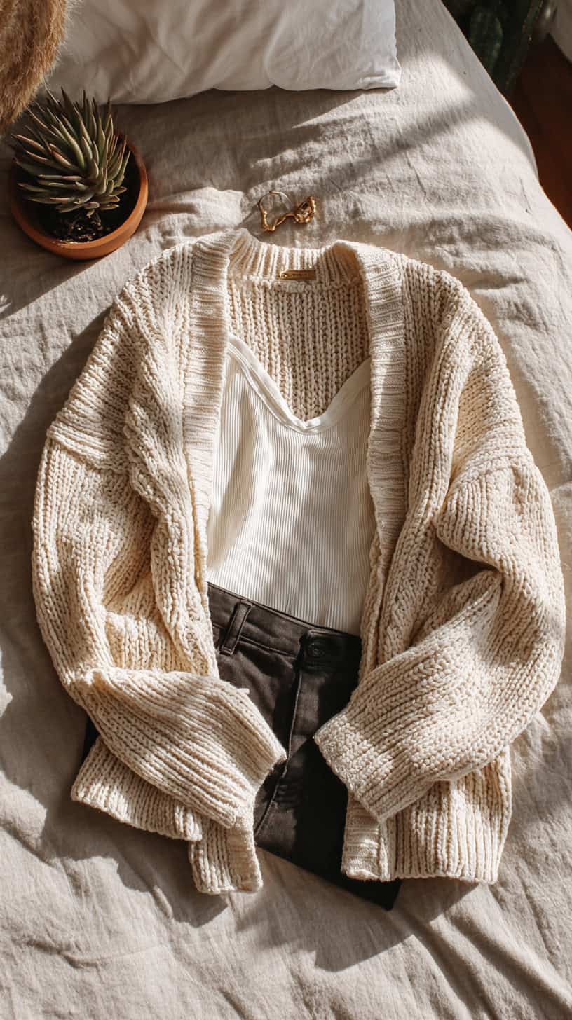 Knit Cardigan Layered Look