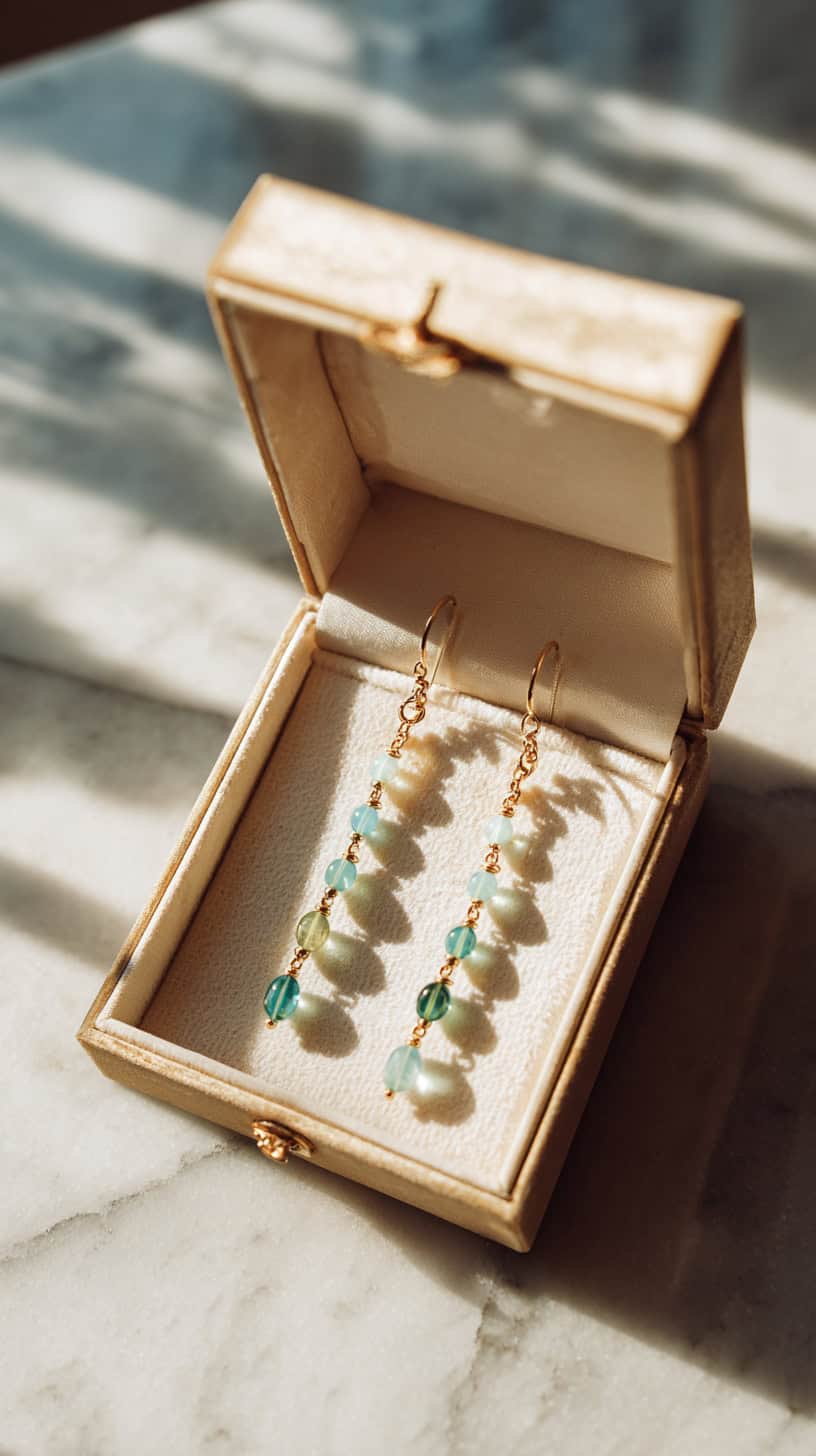 Long Beaded Drop Earrings