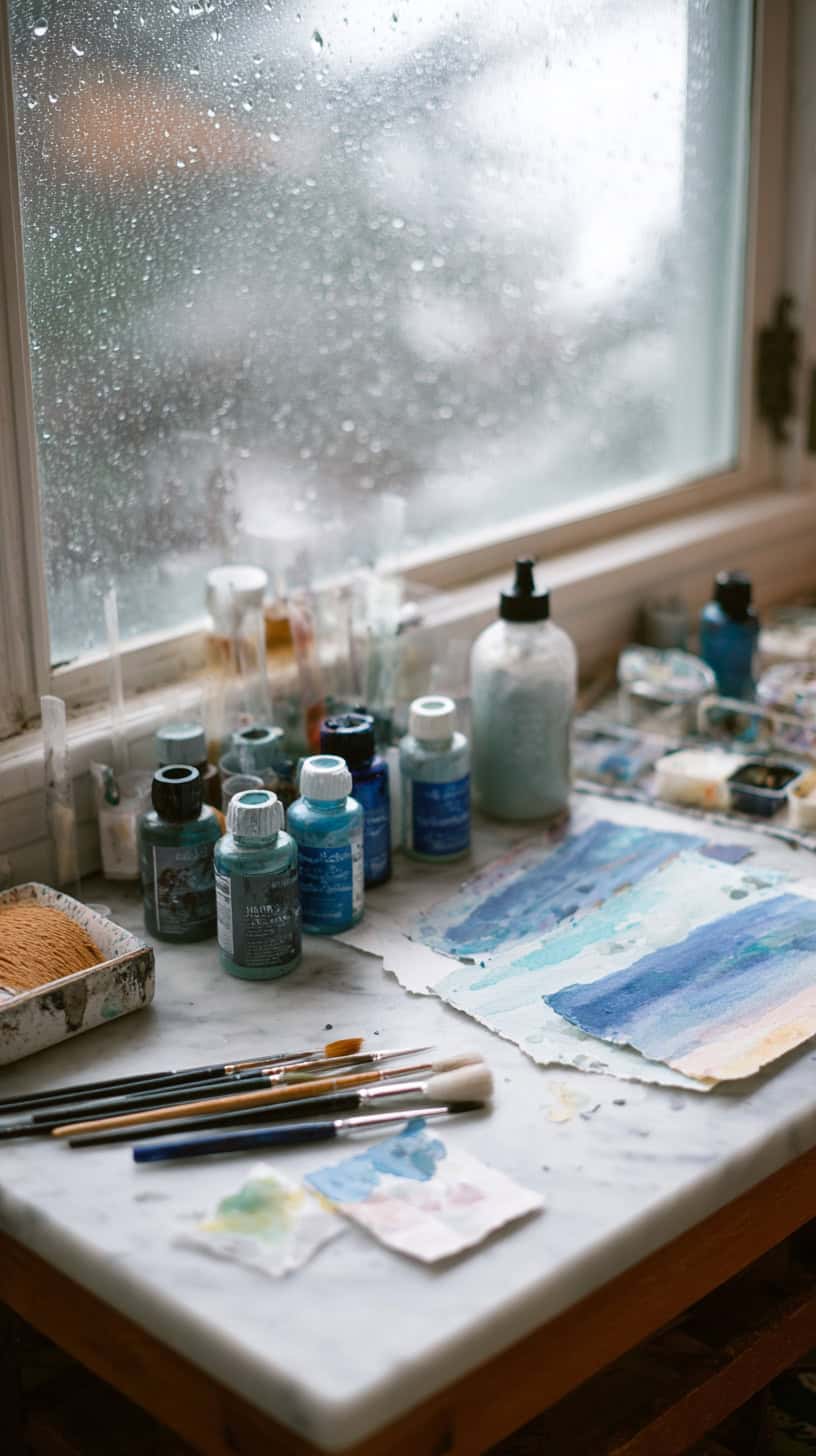 Cozy Rainy Day Activities for Grandma and Grandkids 50 Painting Rainy Window Scenes