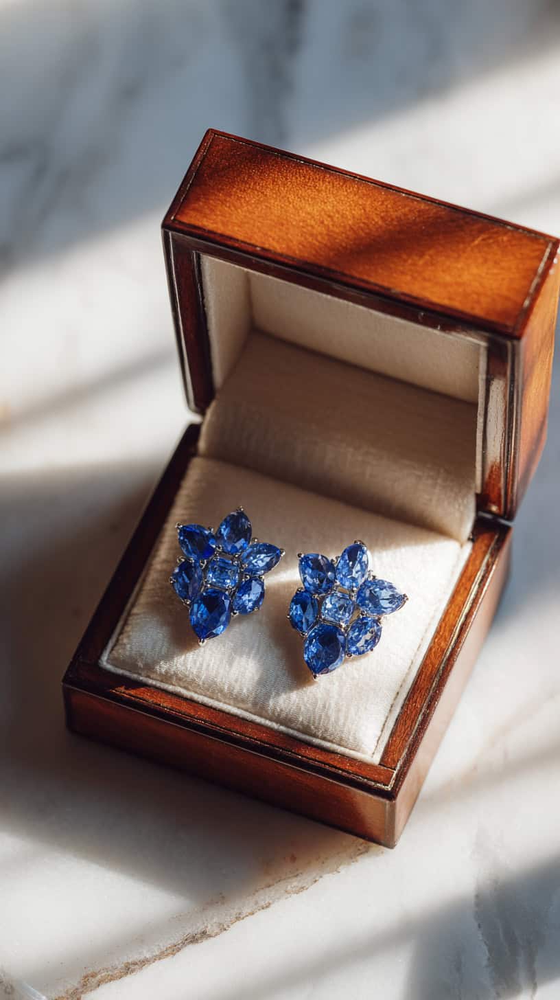 Sapphire Cluster Studs