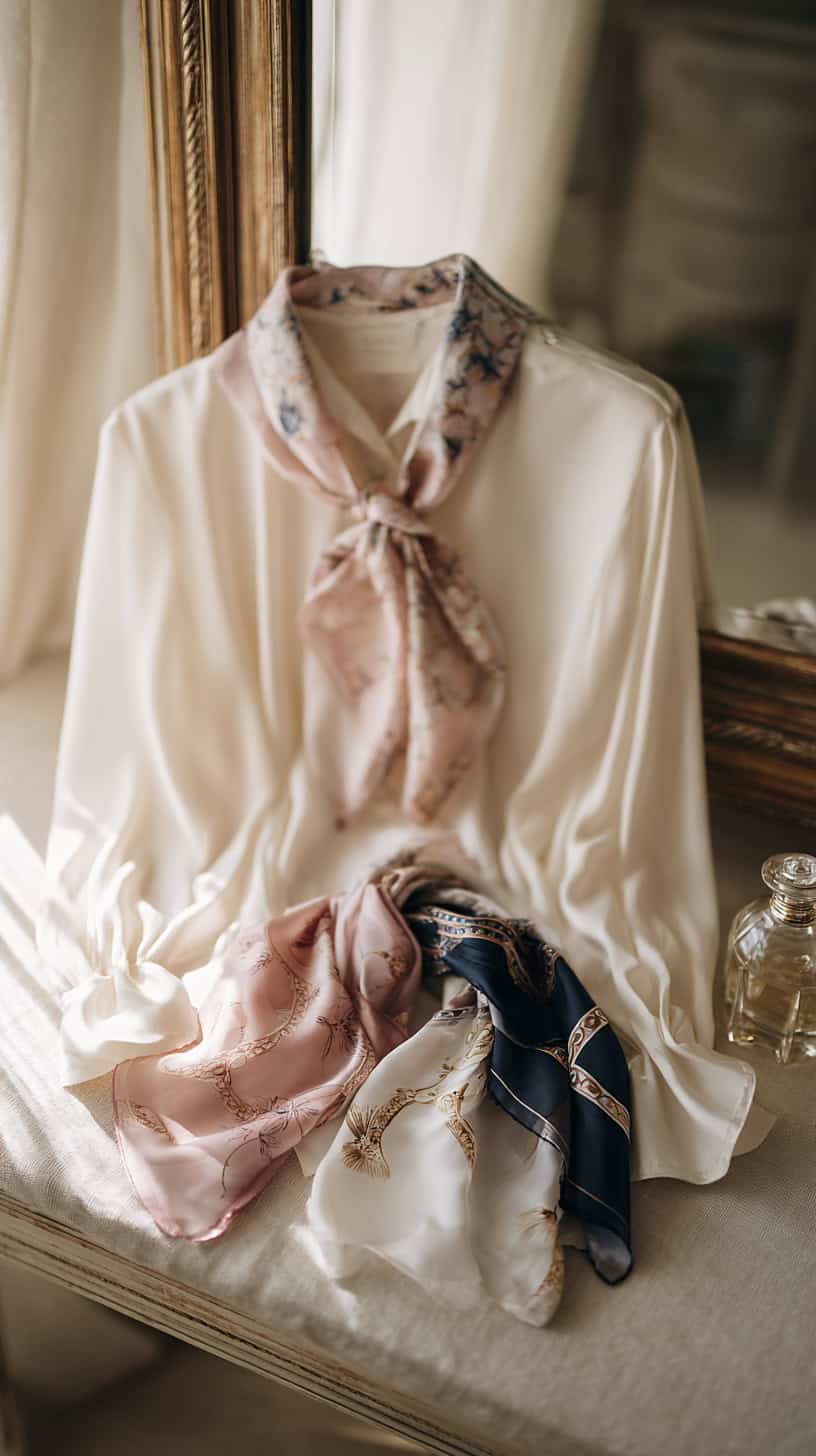 Silk Scarf Tied Blouse