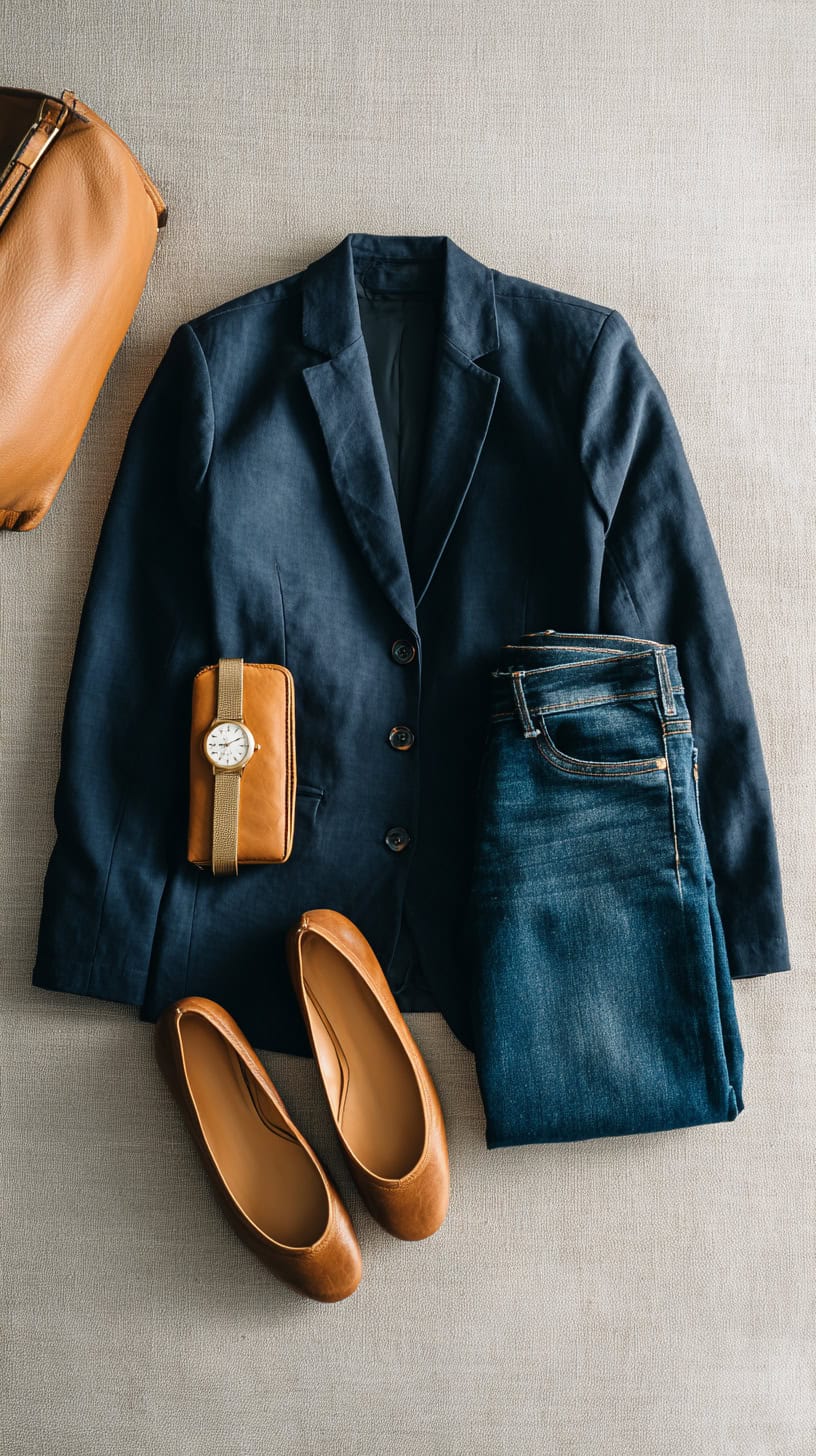 Tailored Blazer Over Jeans