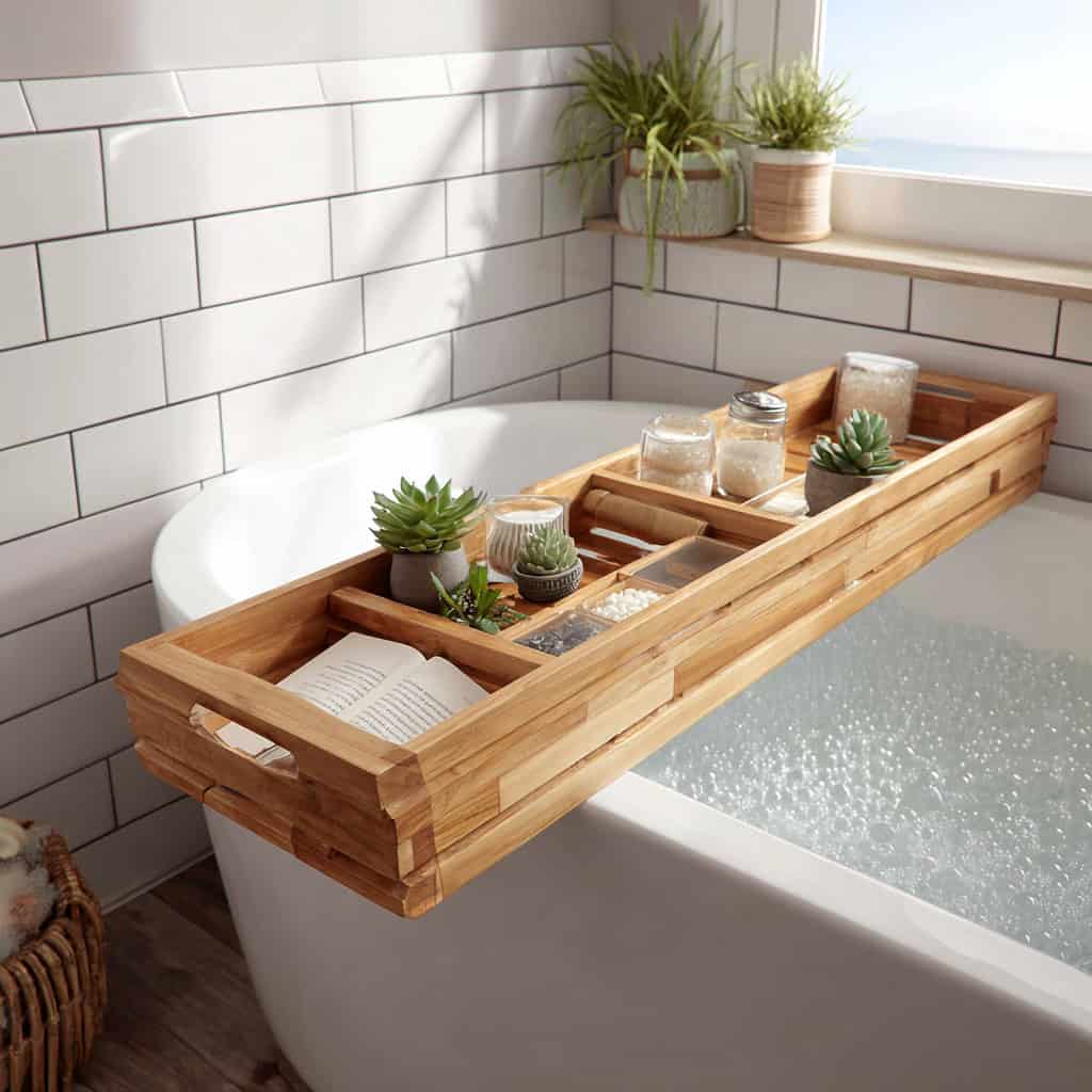 Wooden Shower Caddy Basket