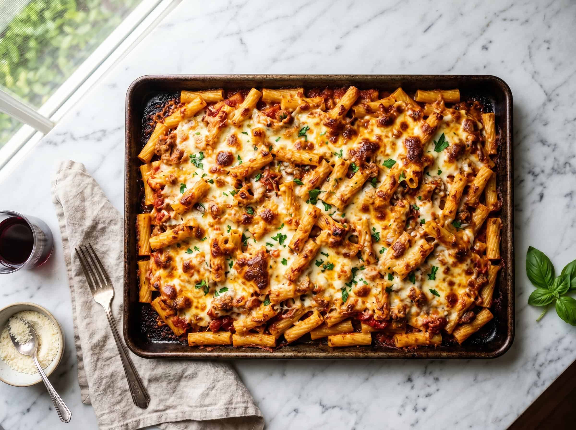 Sheet-Pan Baked Ziti