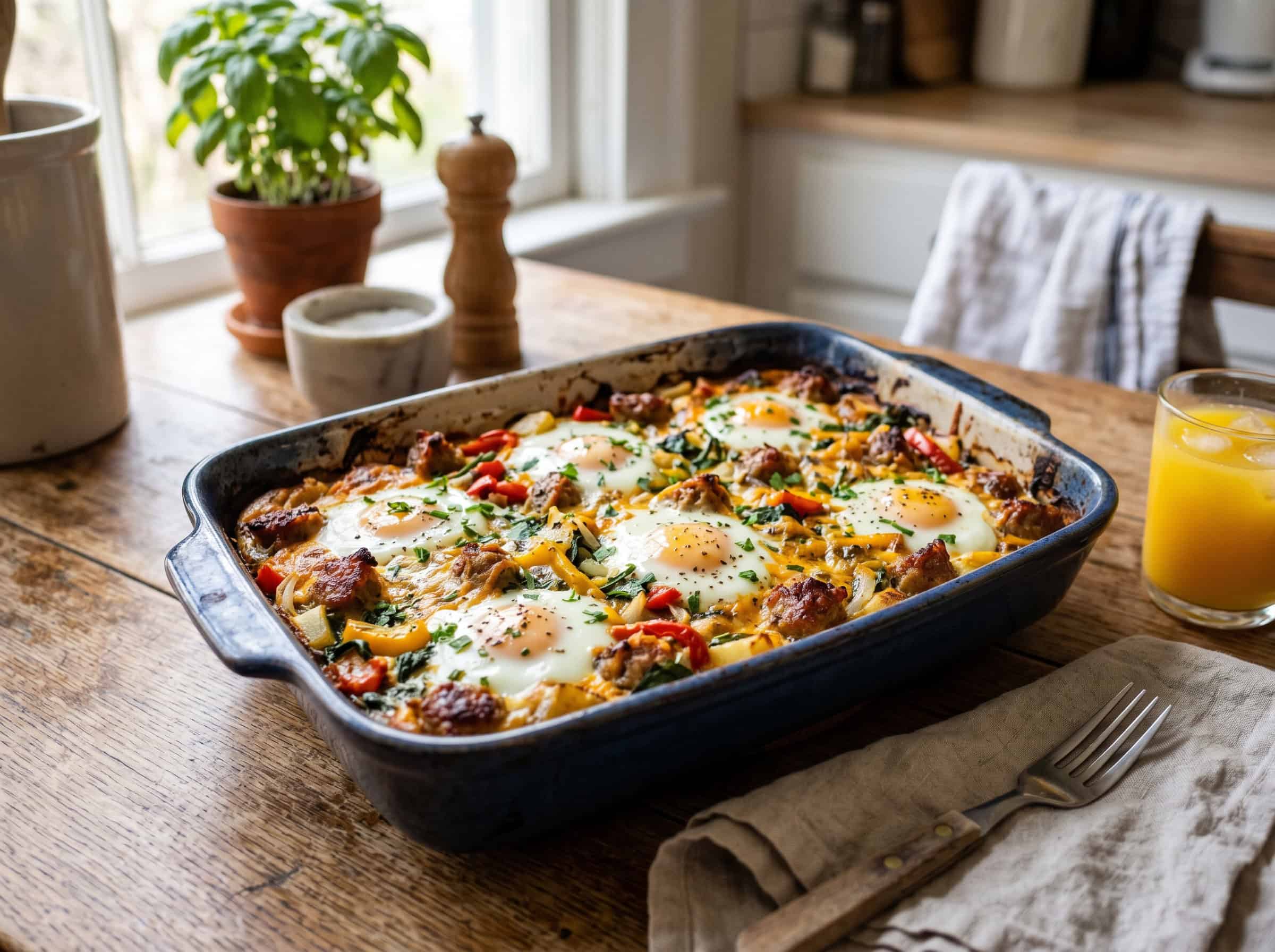Sheet-Pan Sausage and Egg Bake