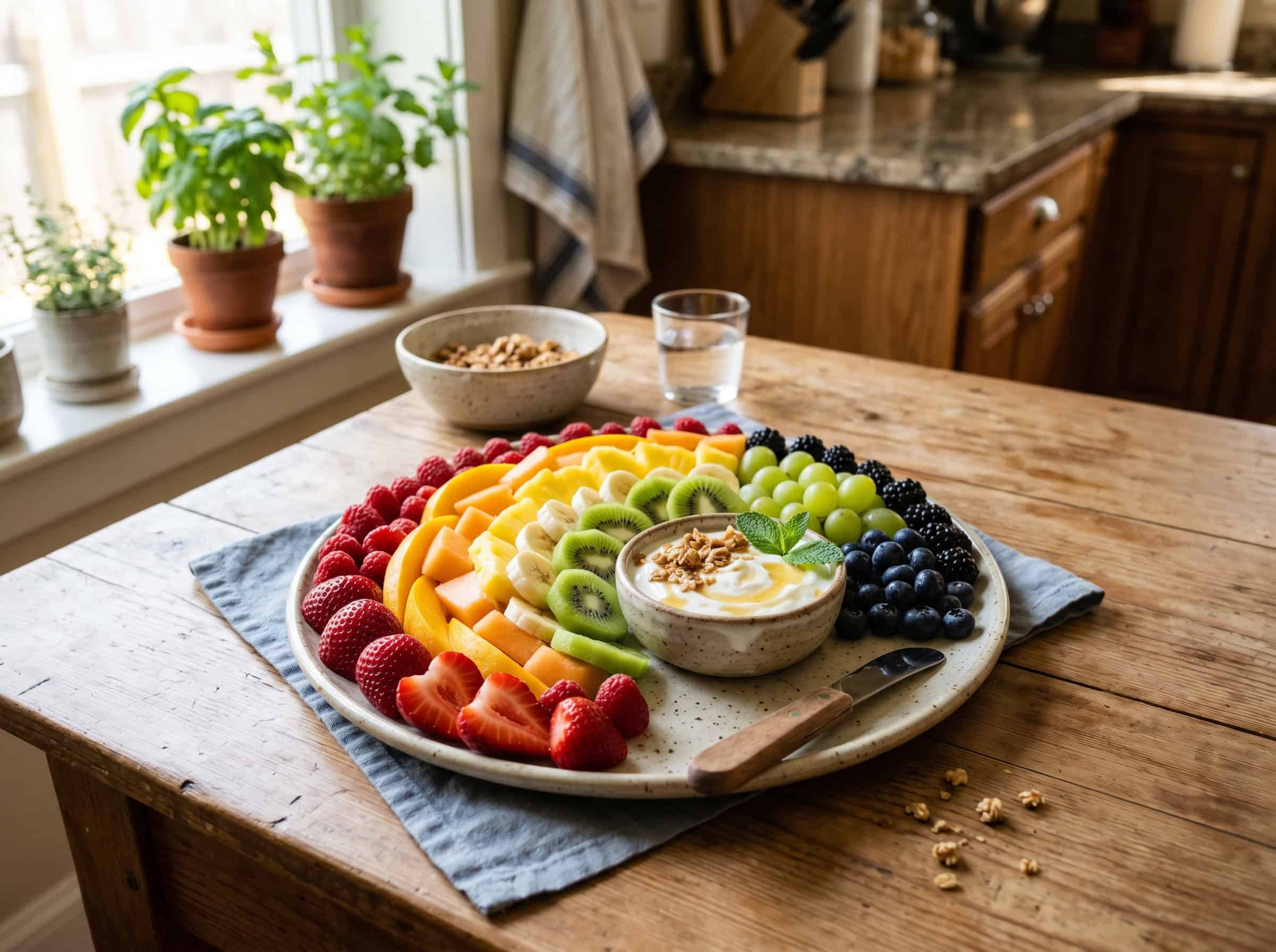 Rainbow Fruit Dipping Plate