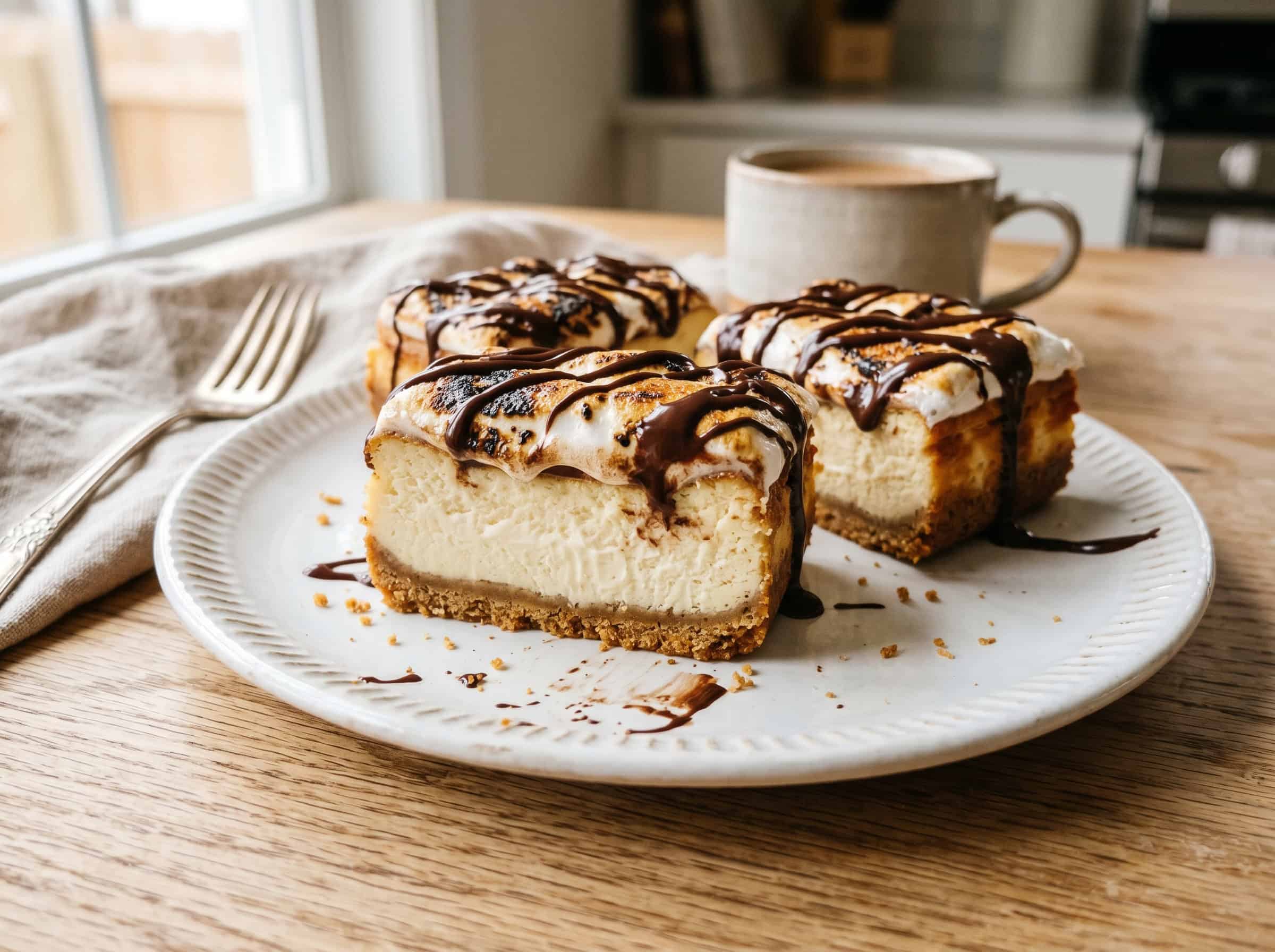 Graham Cracker S'mores Cheesecake Bars