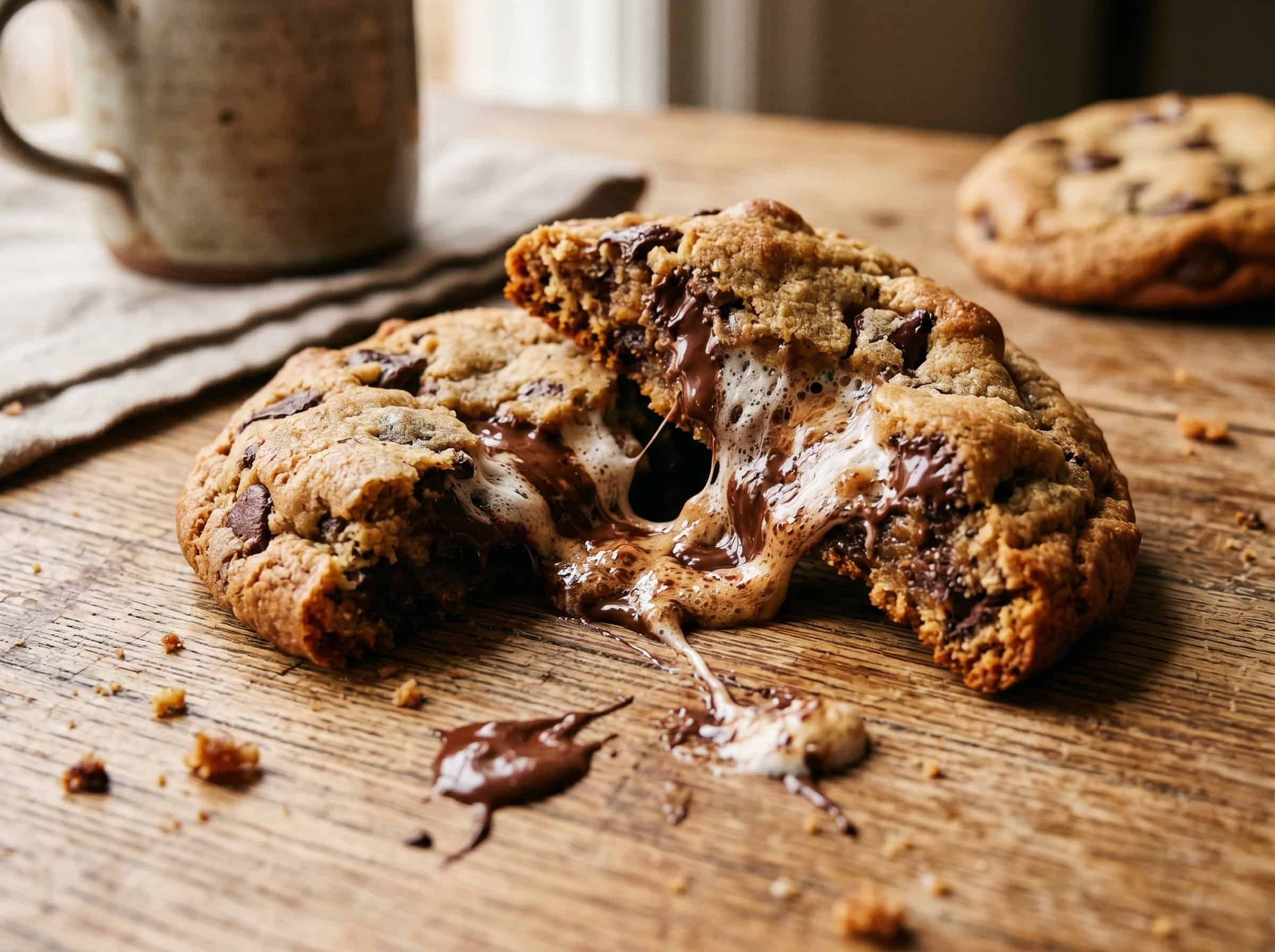 Stuffed S'mores Chocolate Chip Cookies