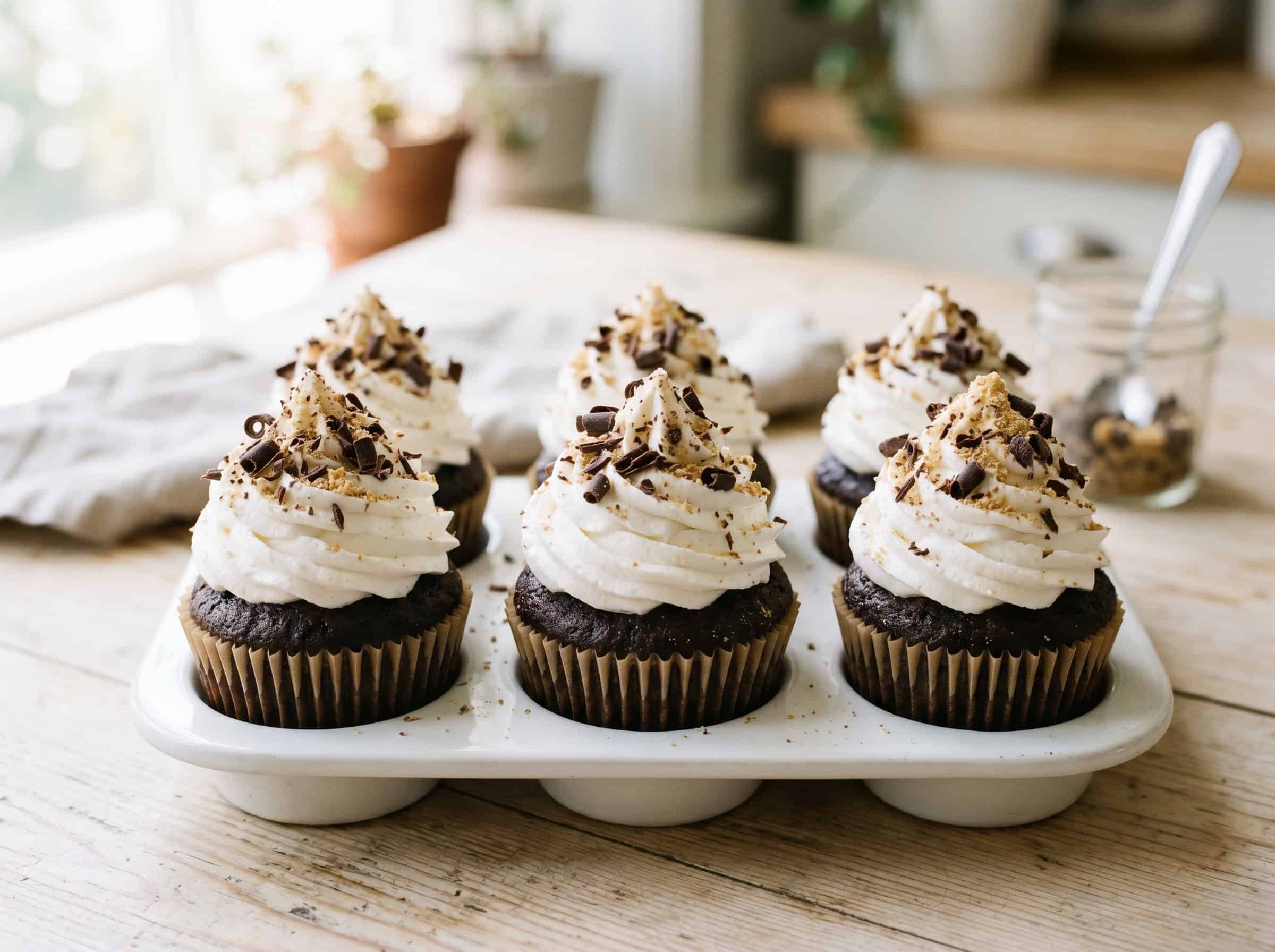 S'mores Cupcakes with Marshmallow Buttercream