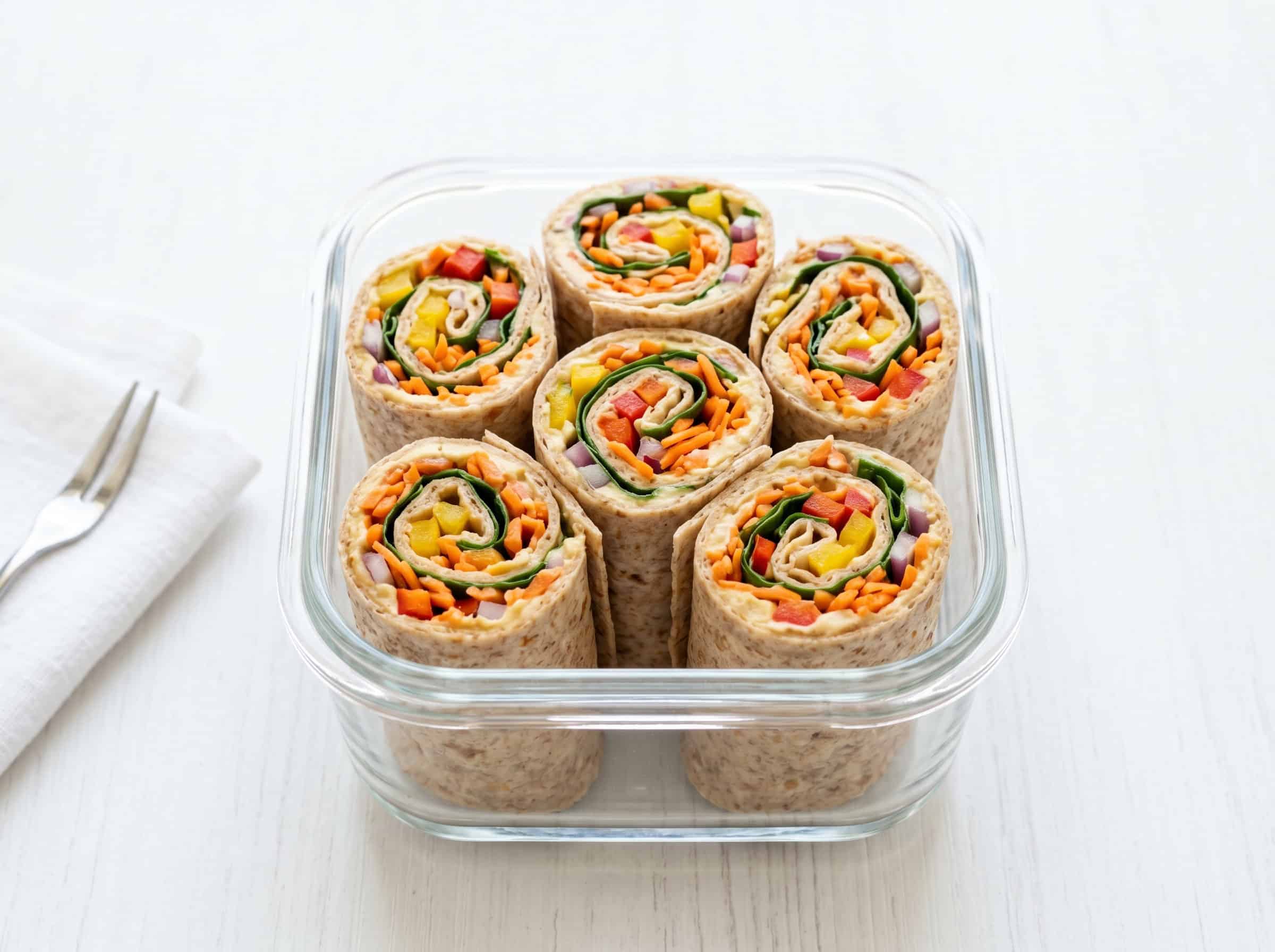 Hummus and Veggie Pinwheel Wrap