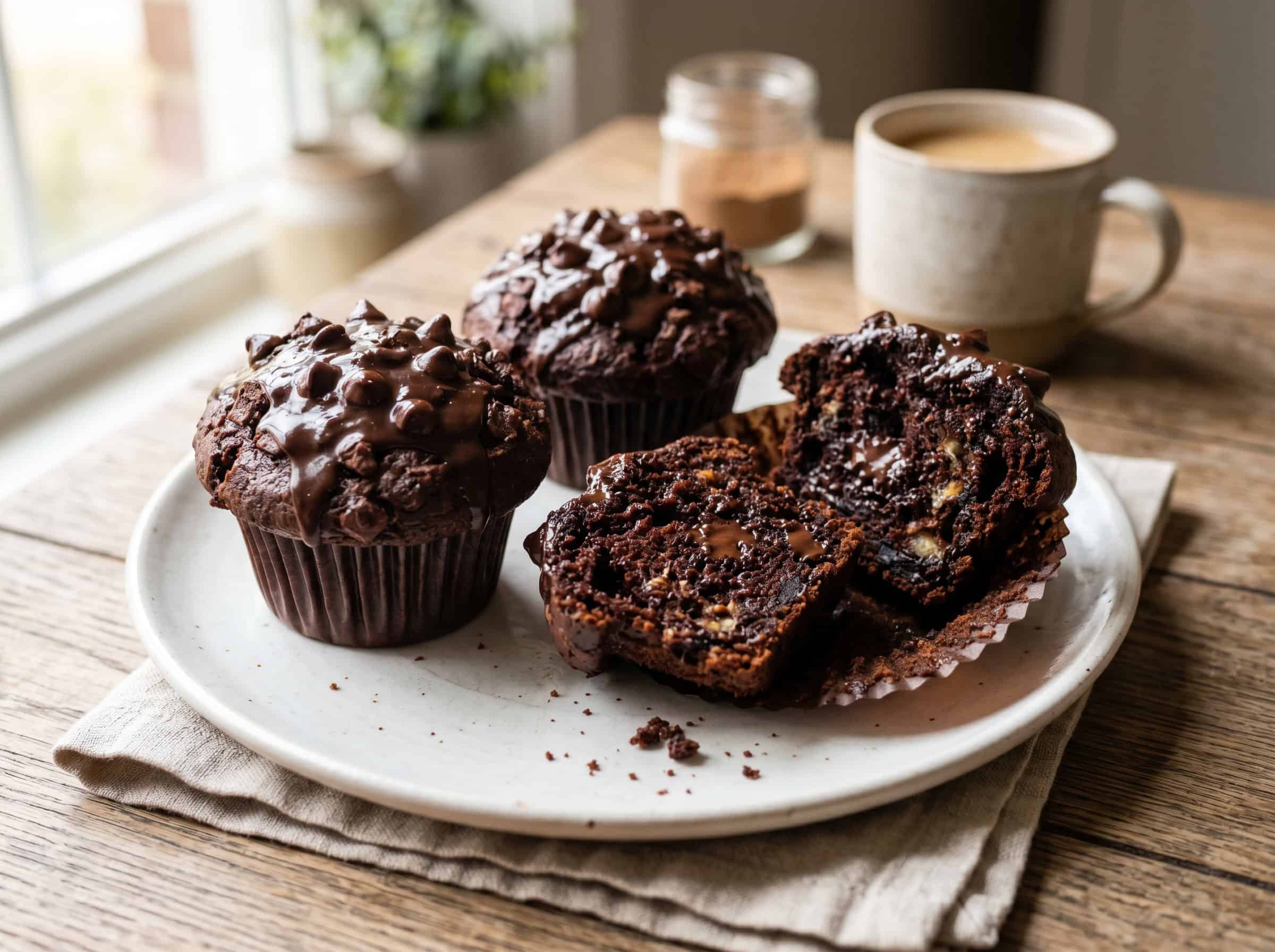 Double Chocolate Banana Muffins