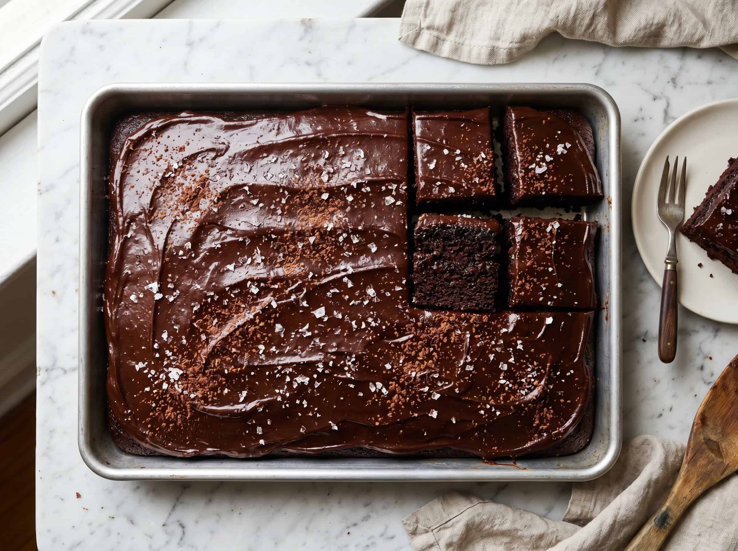 Moist Chocolate Sheet Cake with Chocolate Fudge Frosting