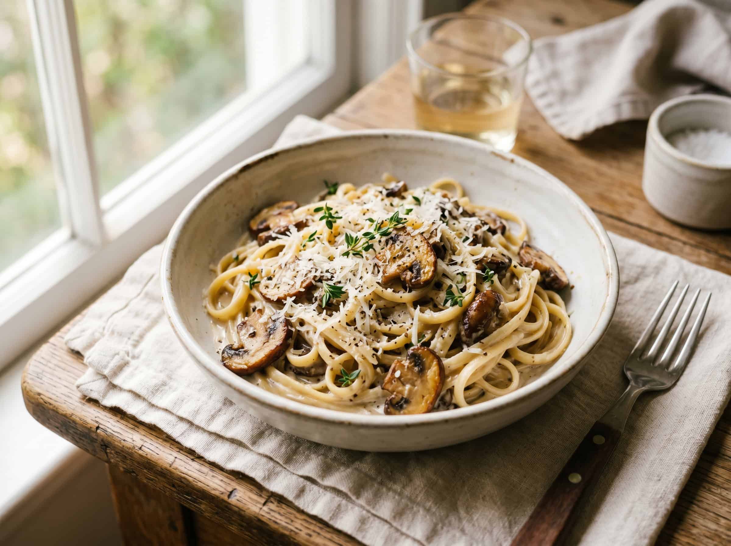 Creamy Garlic Mushroom Pasta