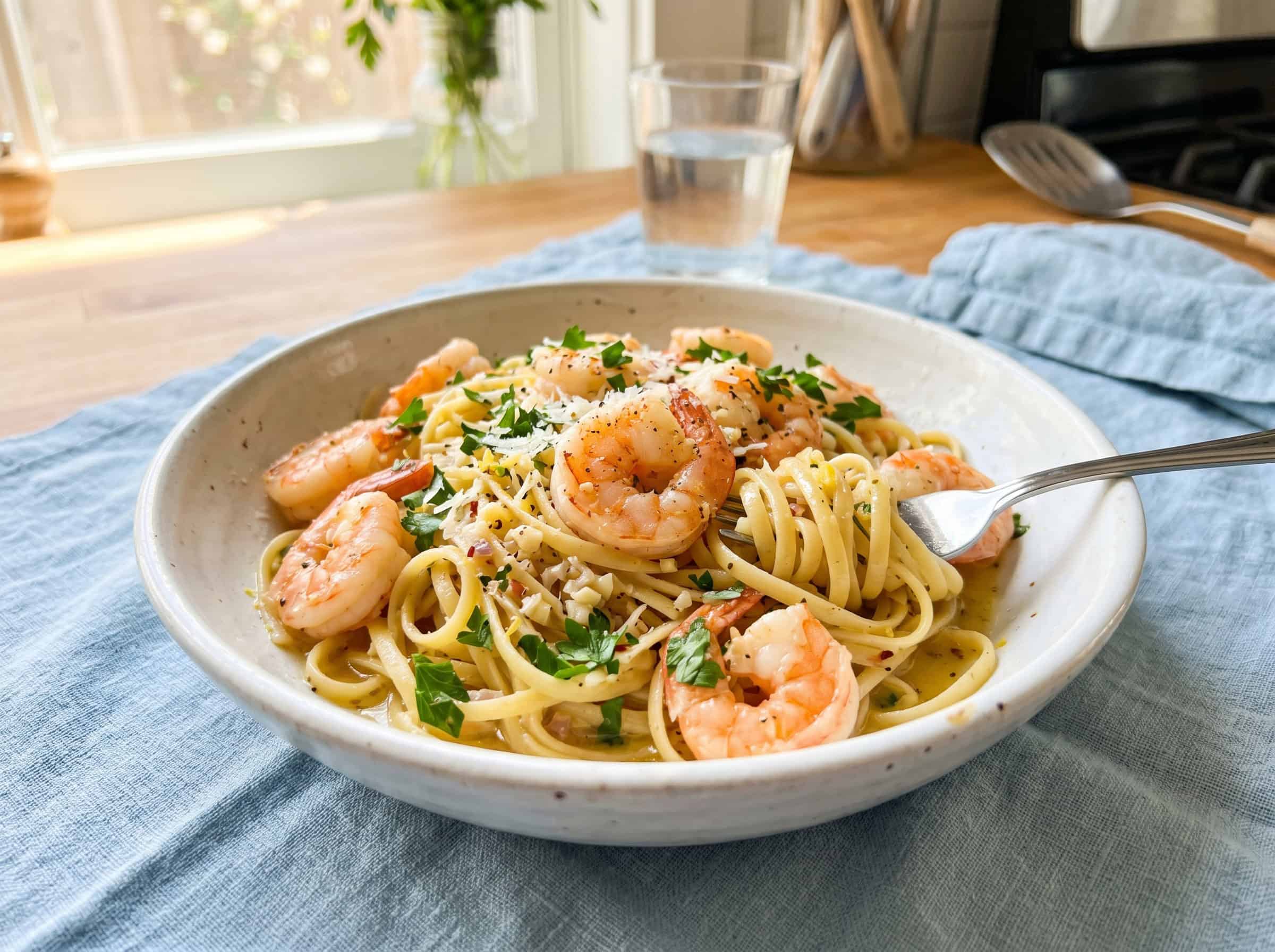 Lemon Butter Pasta with Shrimp