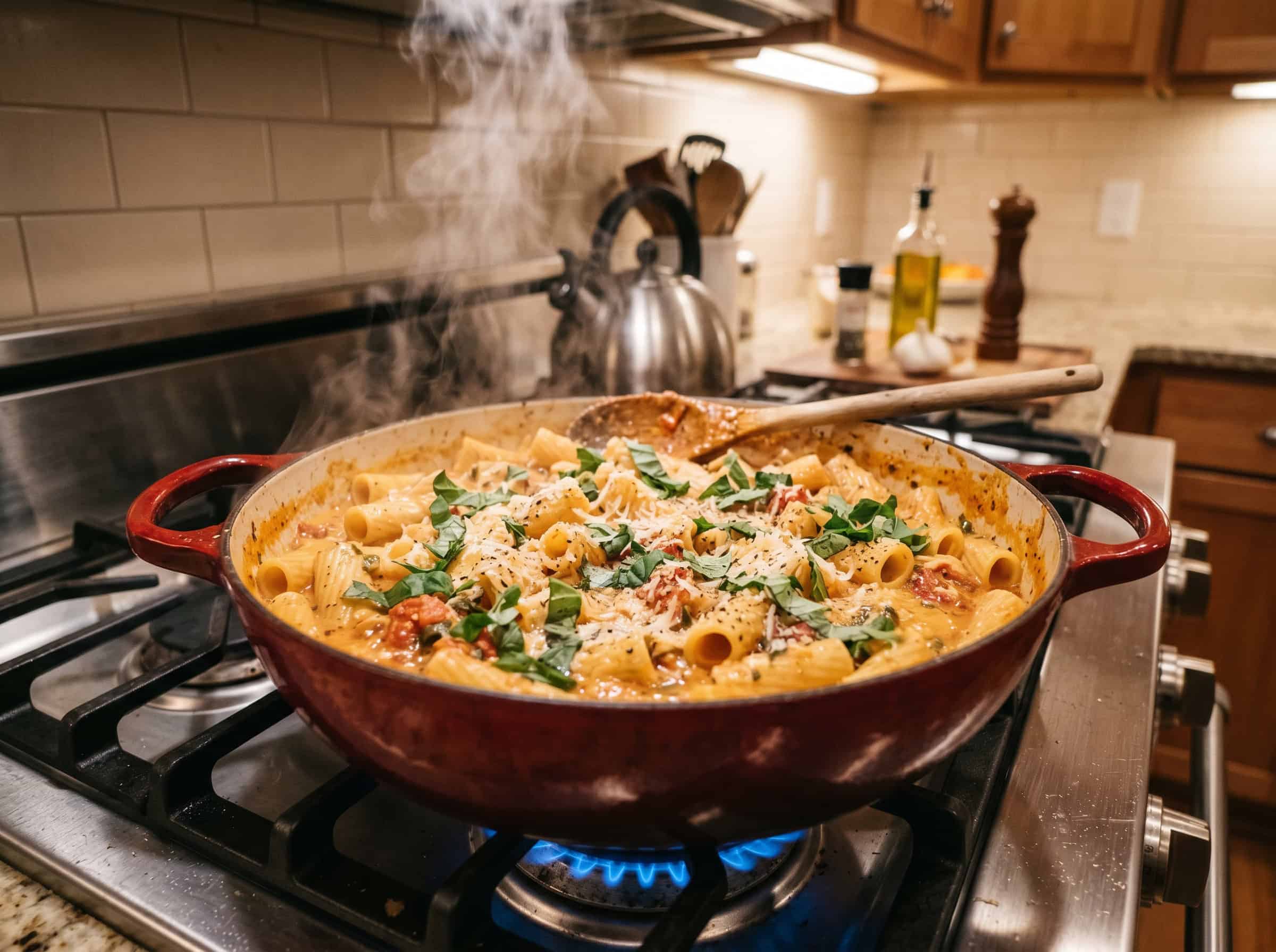 One-Pot Creamy Tomato Basil Pasta