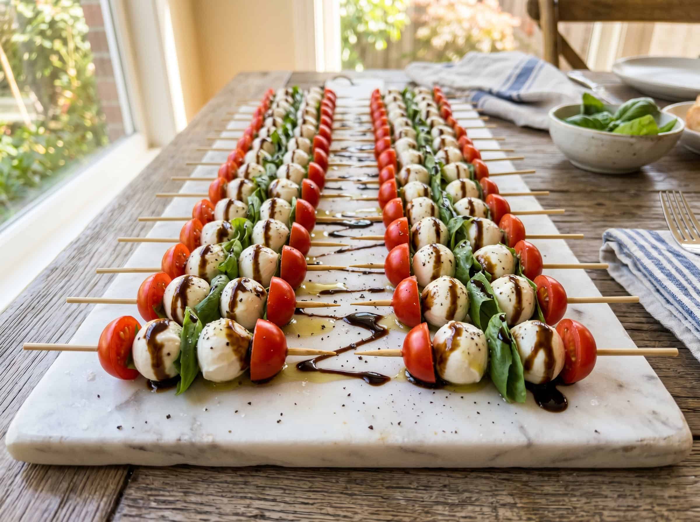 Caprese Skewers with Balsamic Glaze