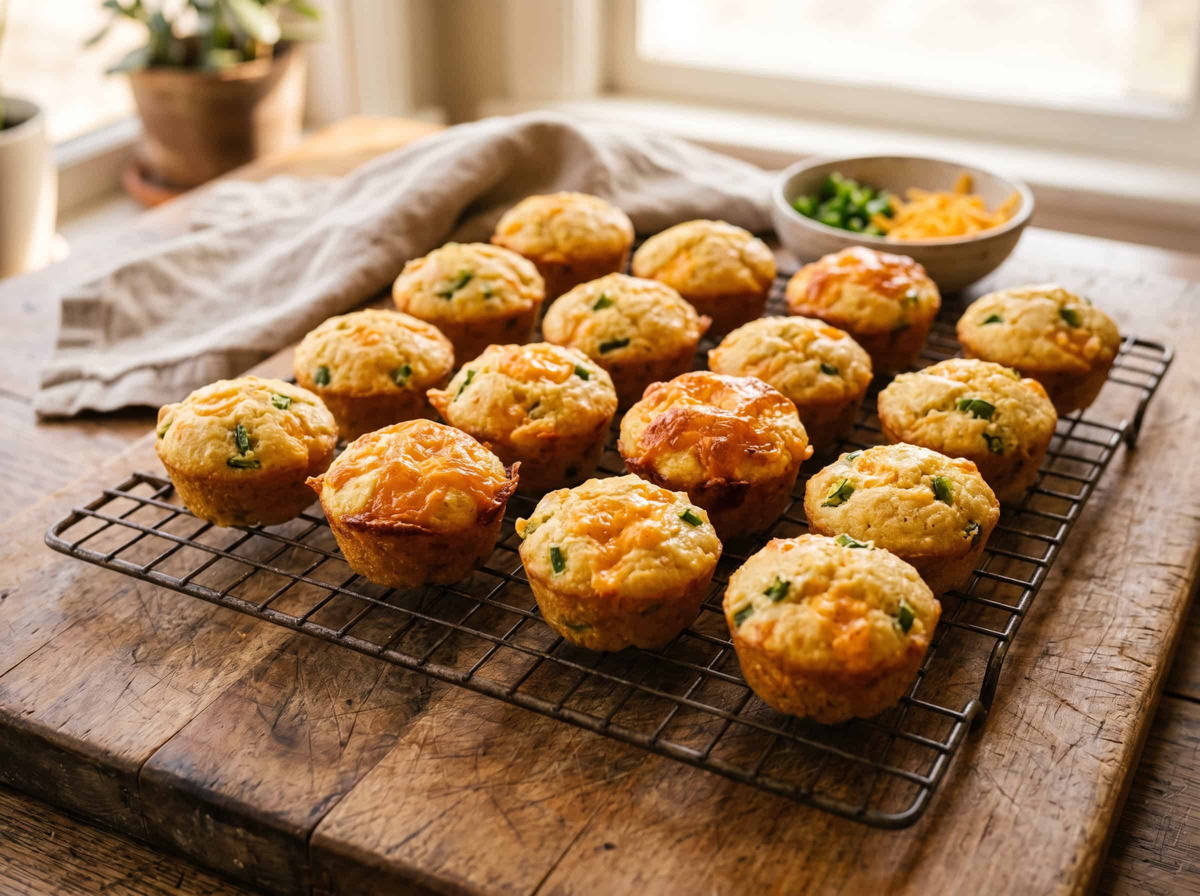 Cheddar Jalapeño Cornbread Bites