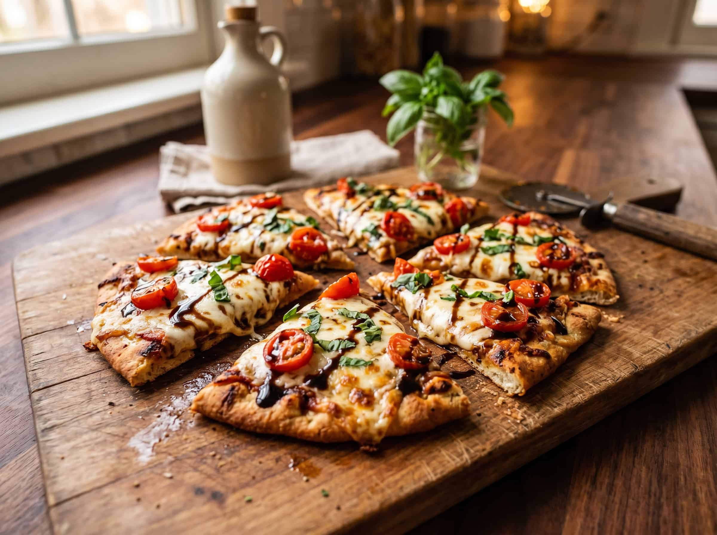Mini Caprese Flatbread Pizzas
