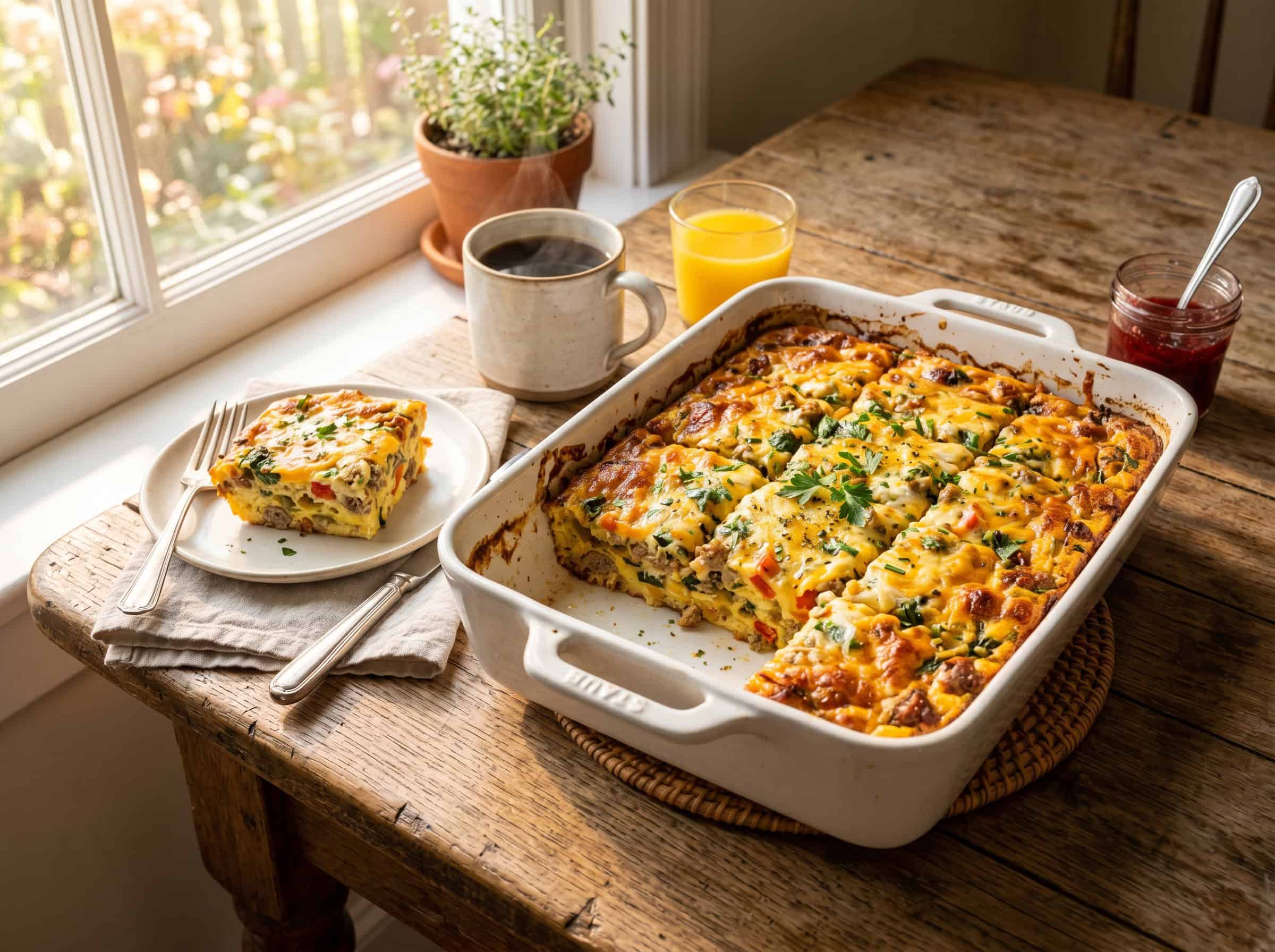 Sausage and Cheddar Egg Casserole