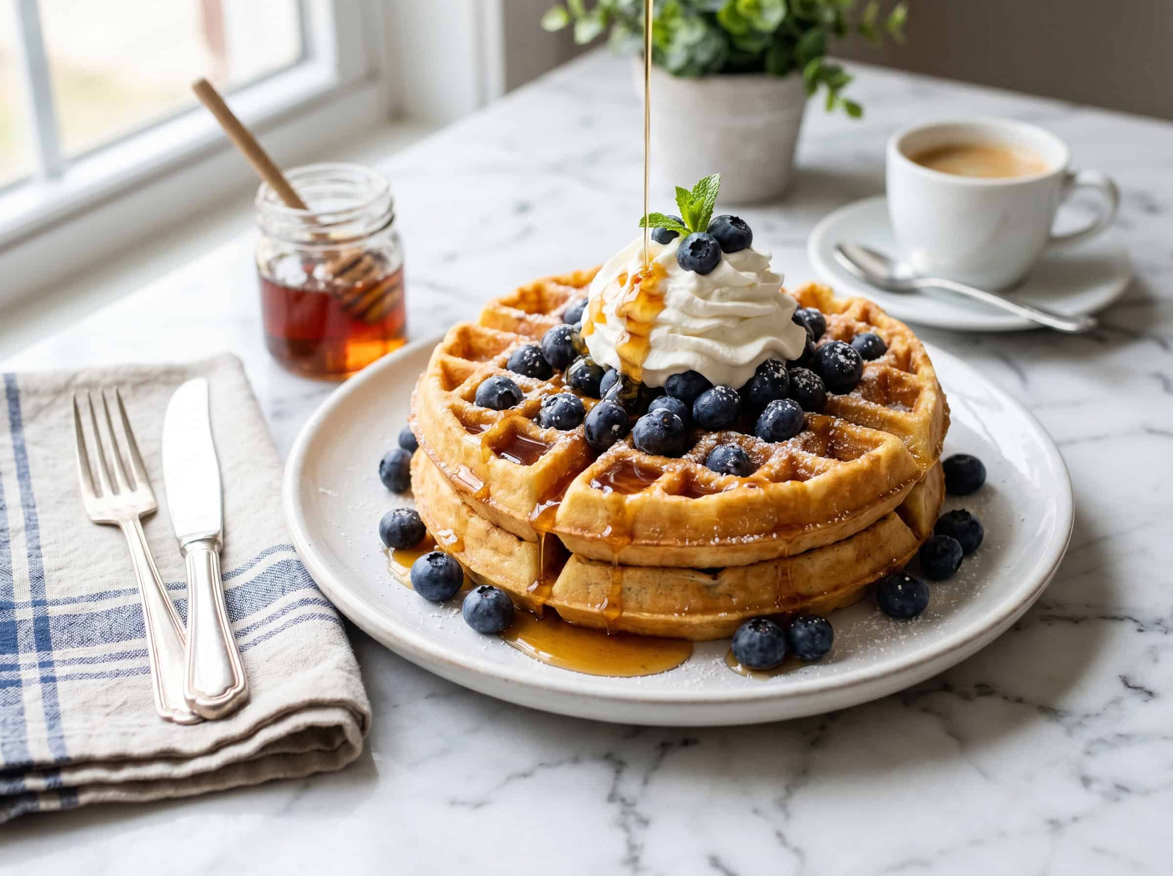 Lemon Blueberry Waffles