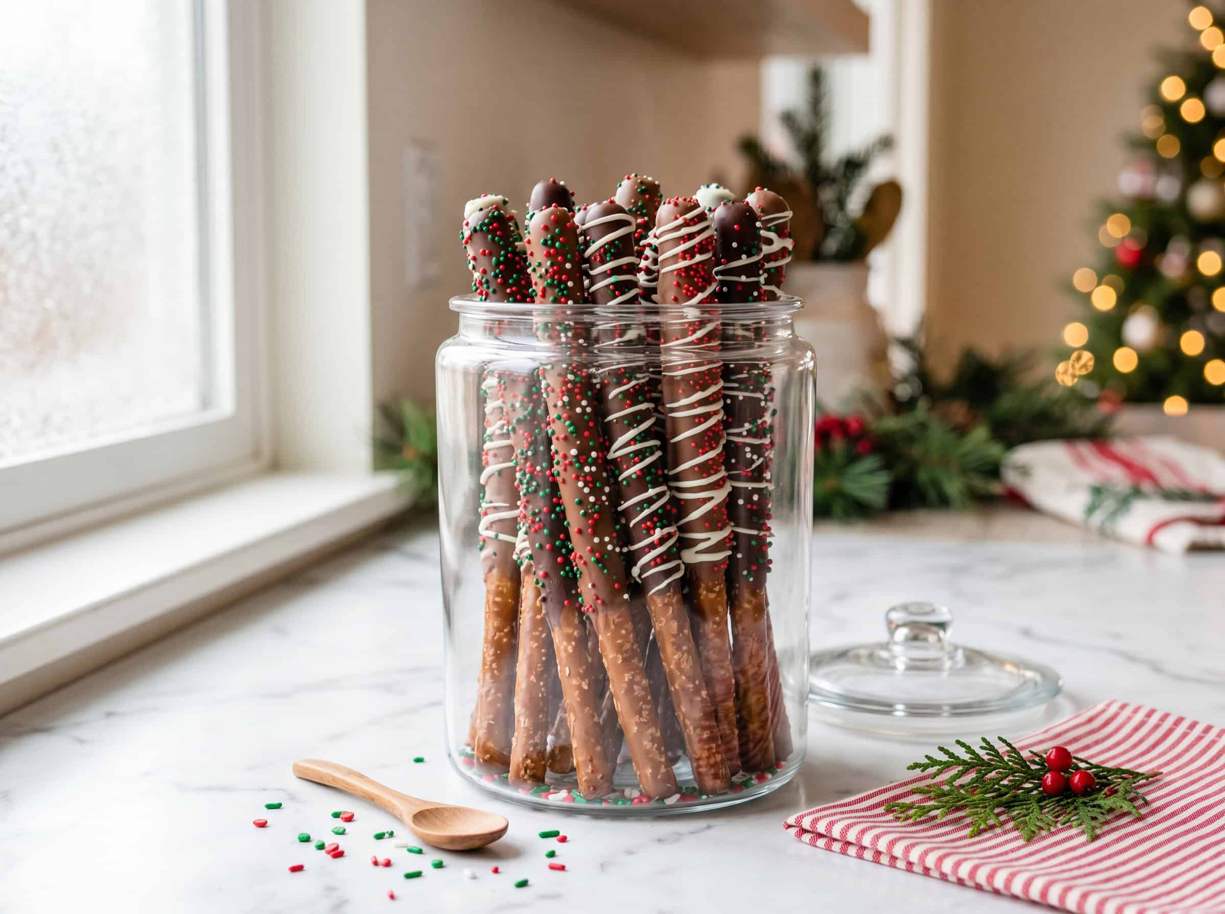 Chocolate-Dipped Pretzel Rods