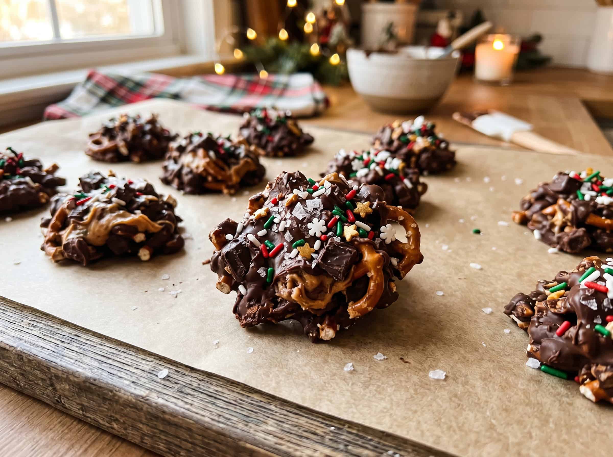 Chocolate Peanut Butter Pretzel Clusters