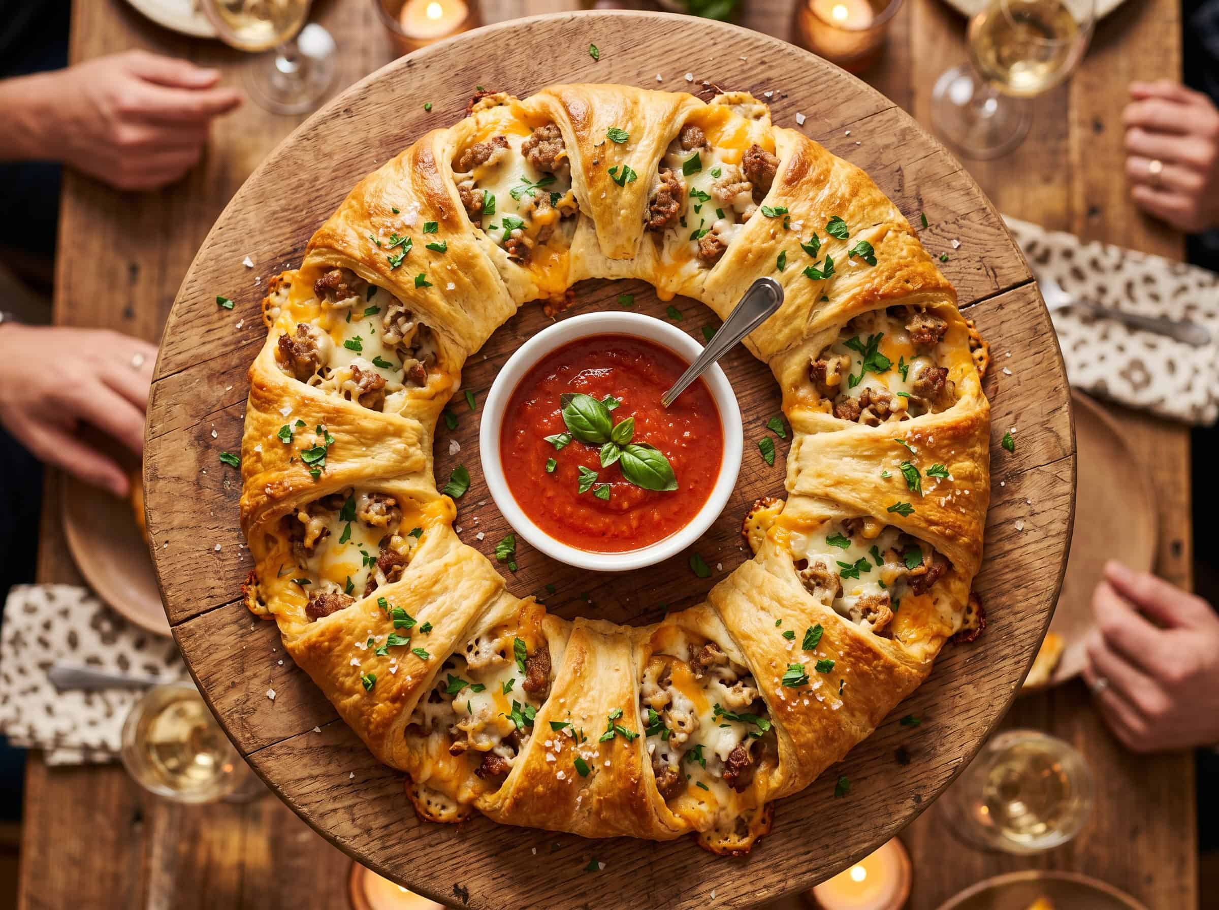 Cheesy Sausage Crescent Ring