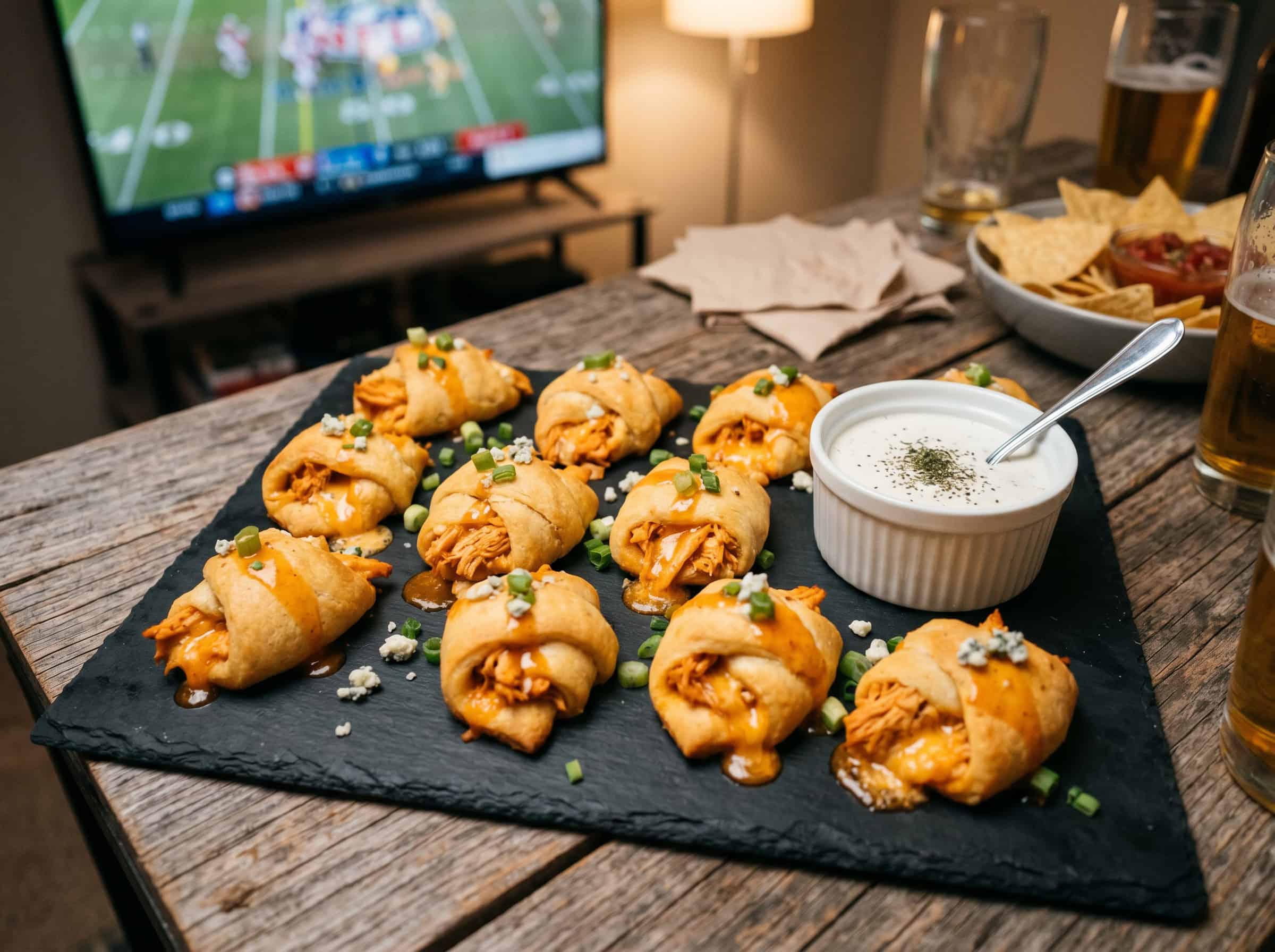 Buffalo Chicken Crescent Bites