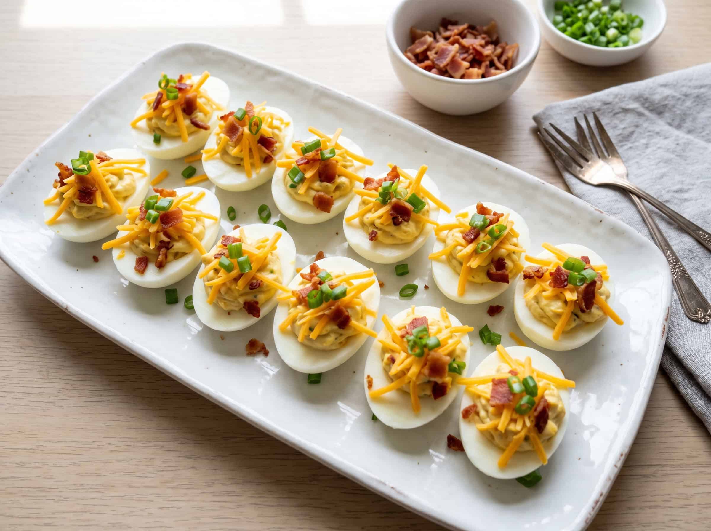 Bacon Cheddar Deviled Eggs