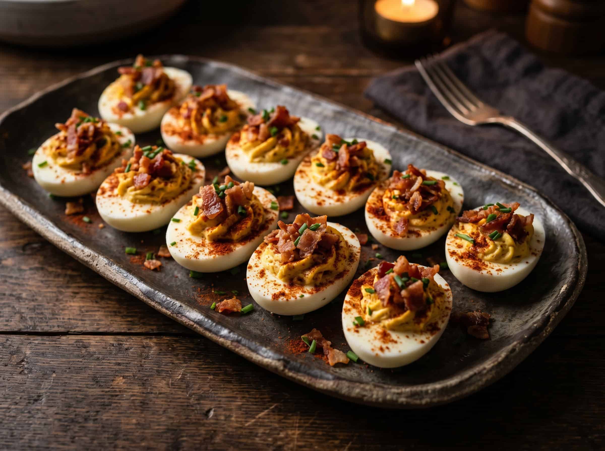 Bacon and Smoked Paprika Deviled Eggs
