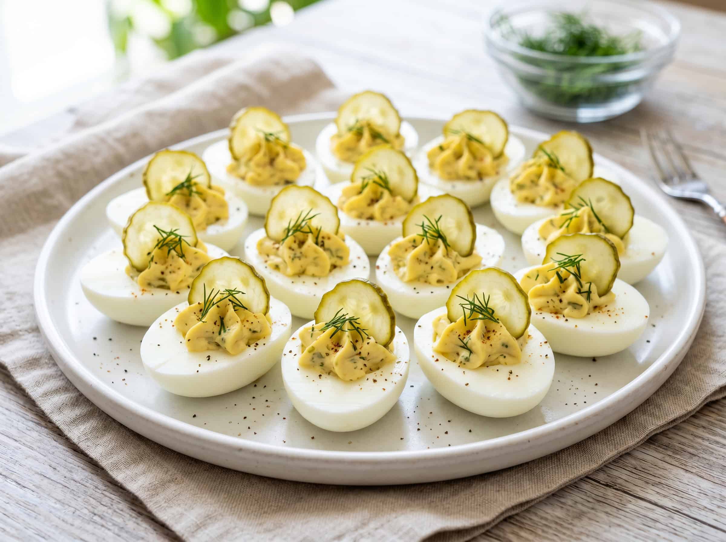 Dill Pickle Deviled Eggs