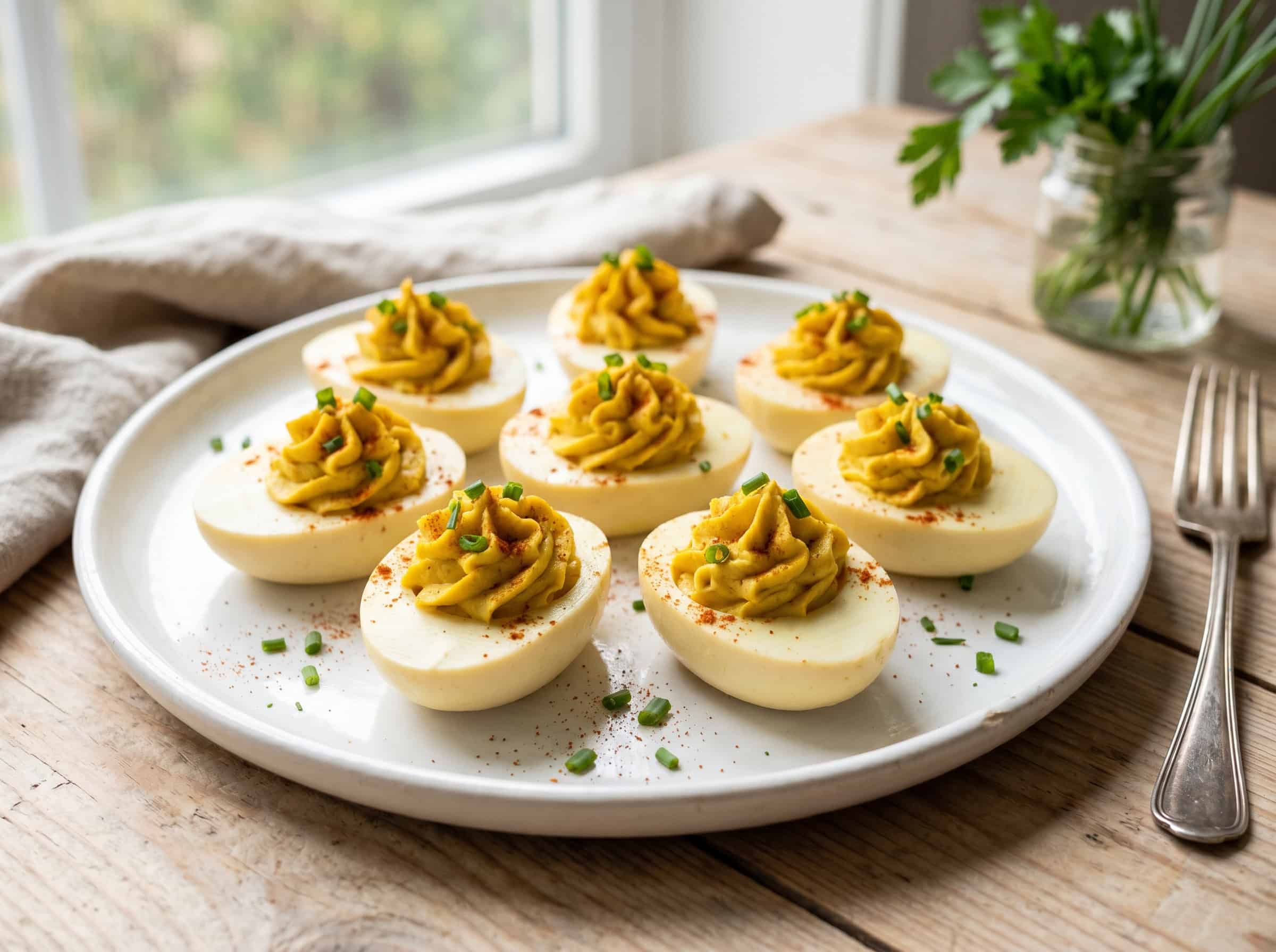 Vegan Deviled Eggs with Tofu and Turmeric