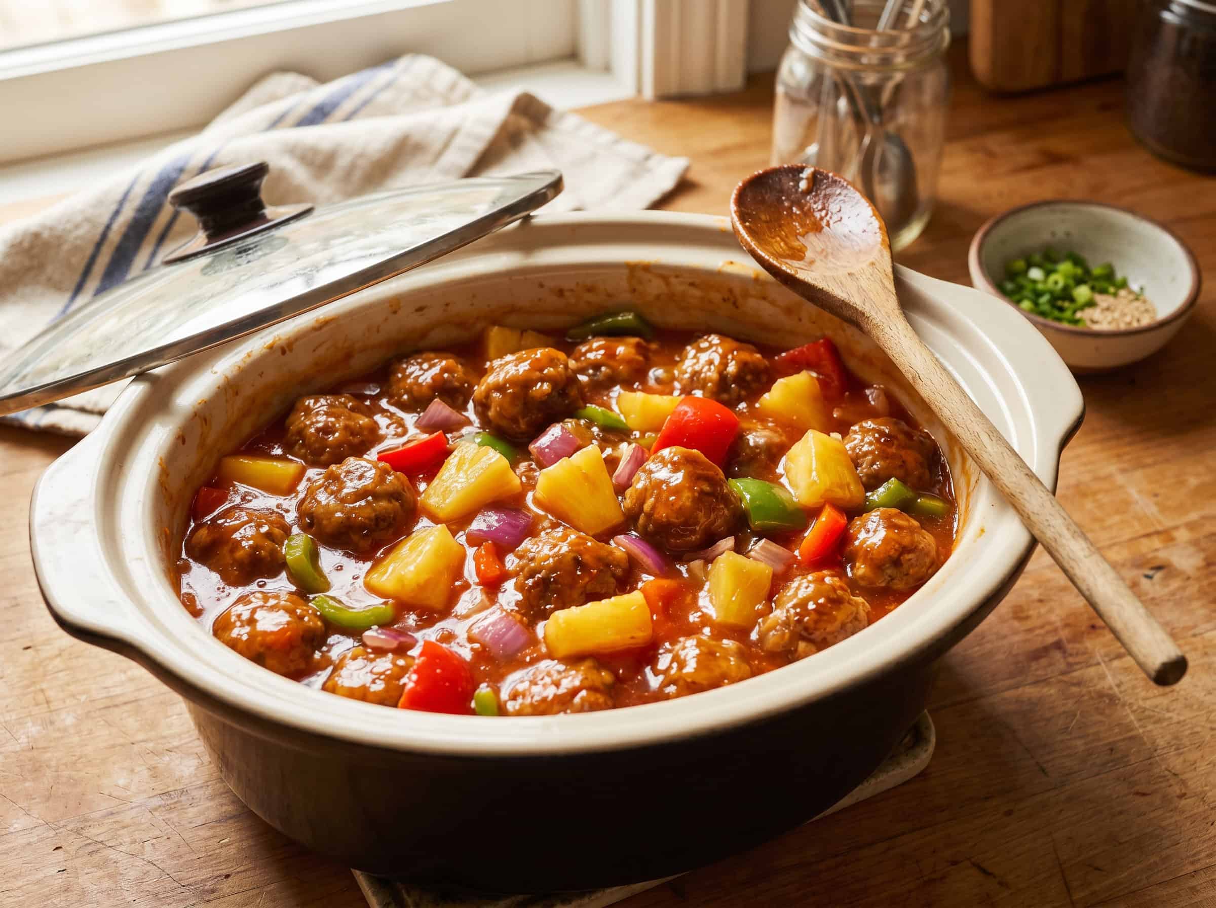 Sweet and Sour Slow Cooker Meatballs