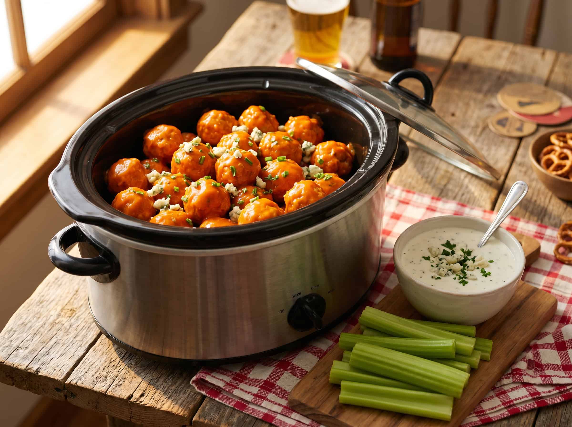 Slow Cooker Buffalo Ranch Meatballs