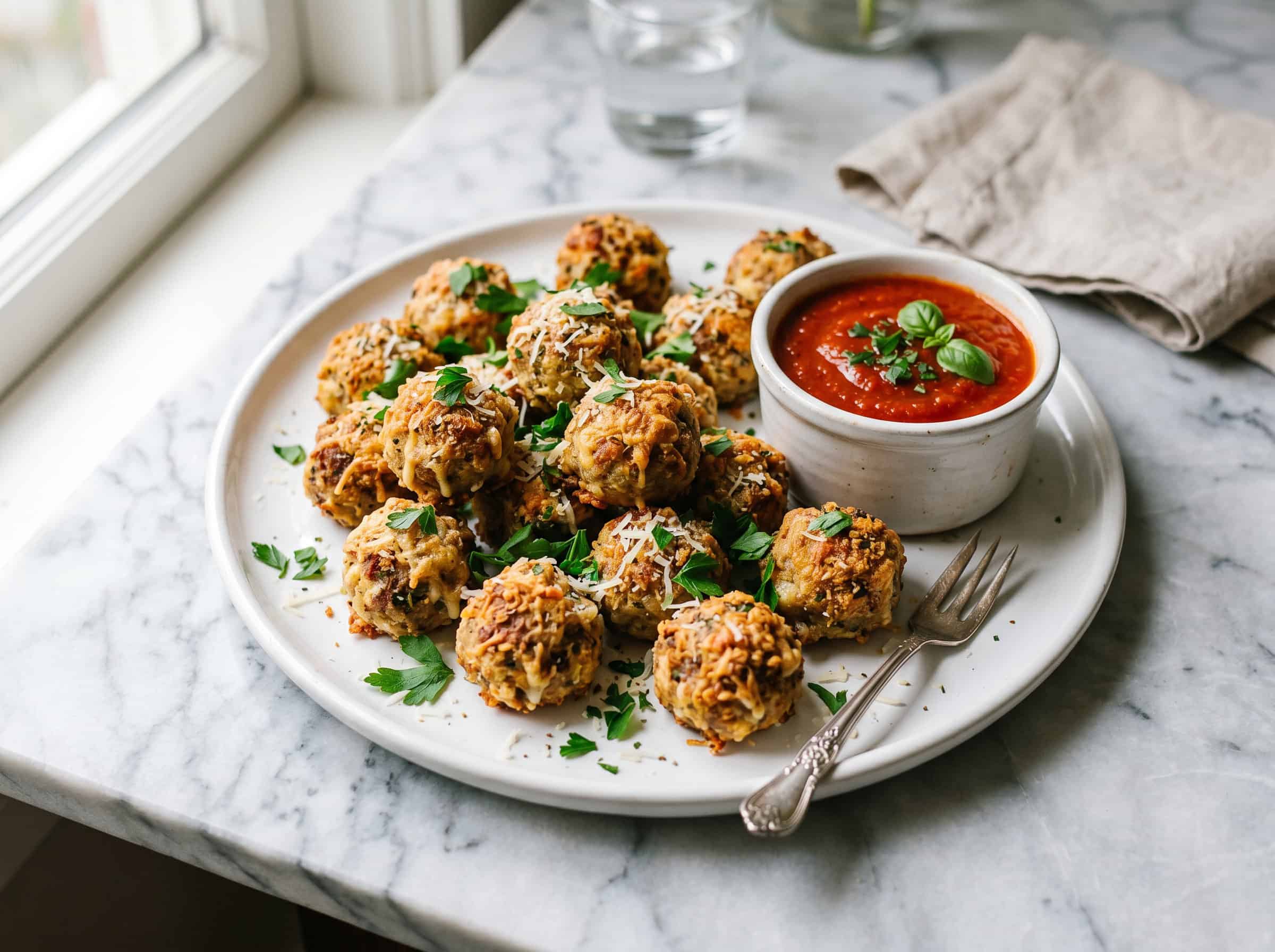 Parmesan-Crusted Baked Meatballs